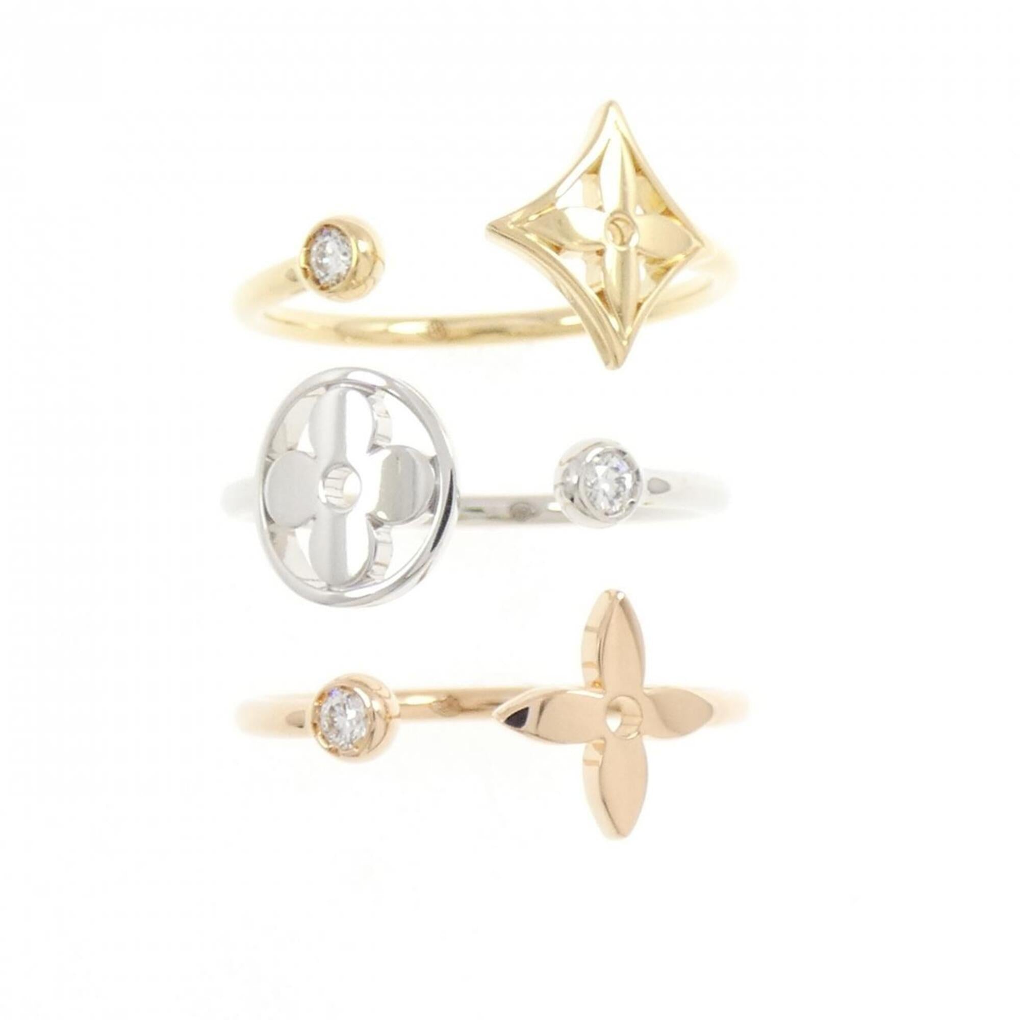 Louis Vuitton Yellow Gold (18K) Pink Gold (18K) White Gold (18K) Band Ring (Pre-Owned)