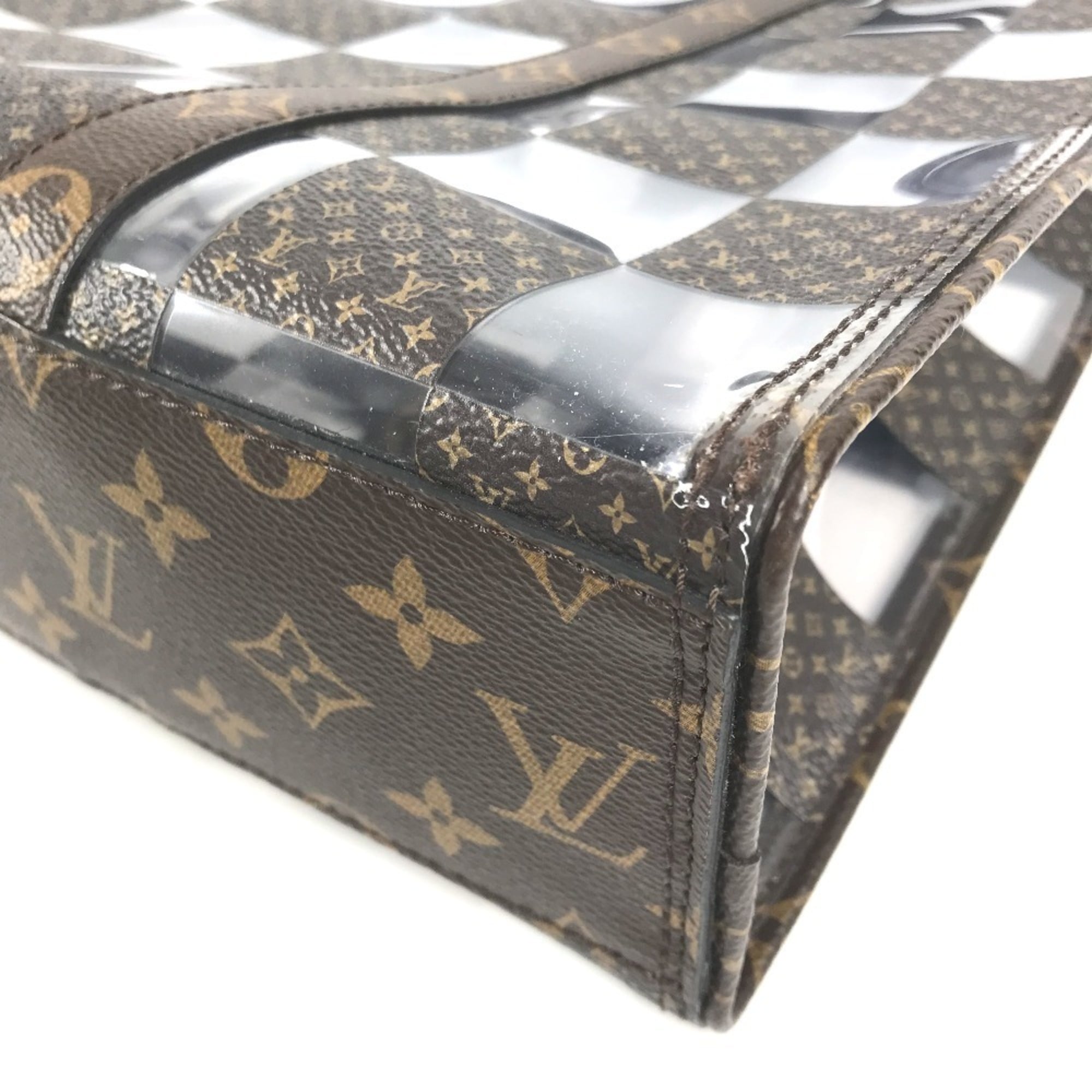 Louis Vuitton Brown Clear Monogram Vinyl Handbag Tote Bag (Pre-Owned)