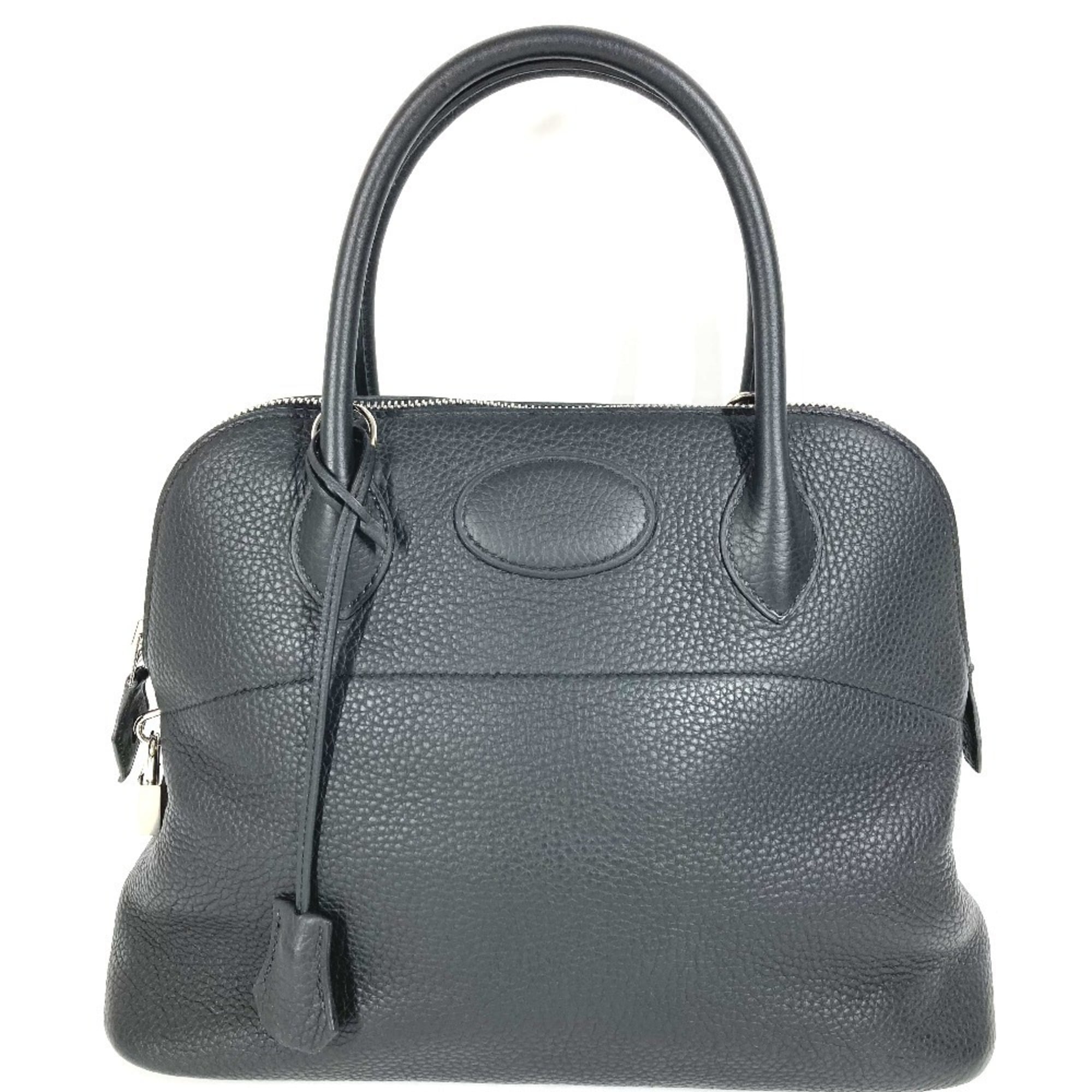 Hermes Black Taurillon Clemence Leather Handbag Shoulder Bag Tote Bag (Pre-Owned)