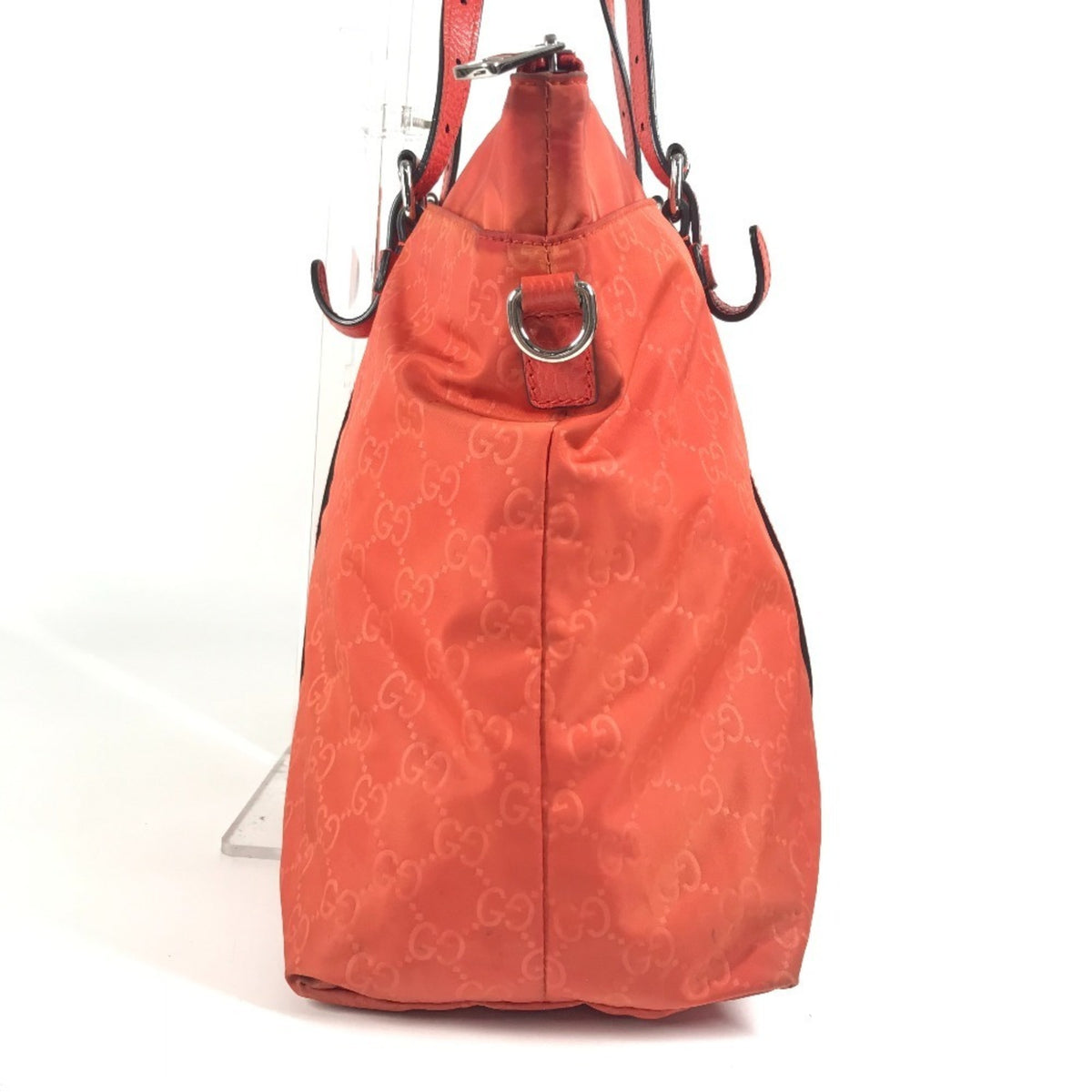 Gucci Orange Nylon Handbag Shoulder Bag Tote Bag (Pre-Owned)