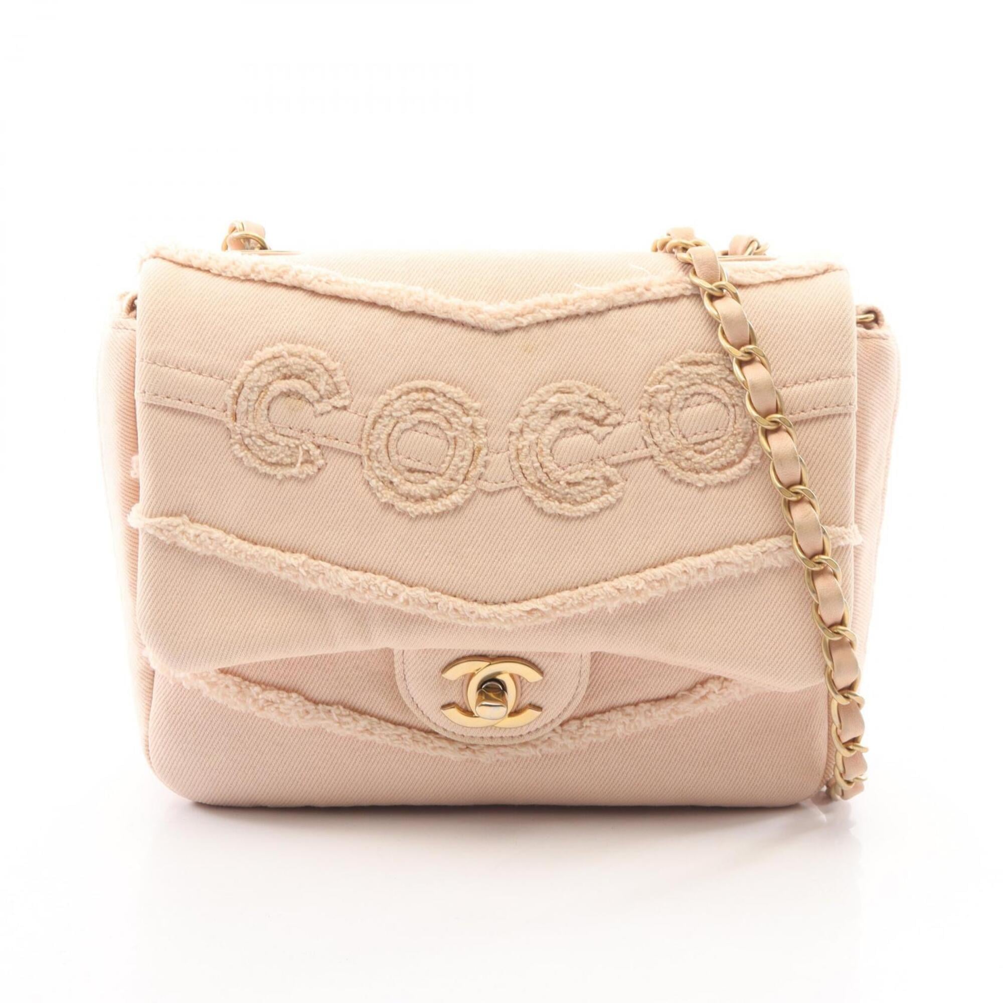 Chanel Pink Denim Handbag Shoulder Bag (Pre-Owned)