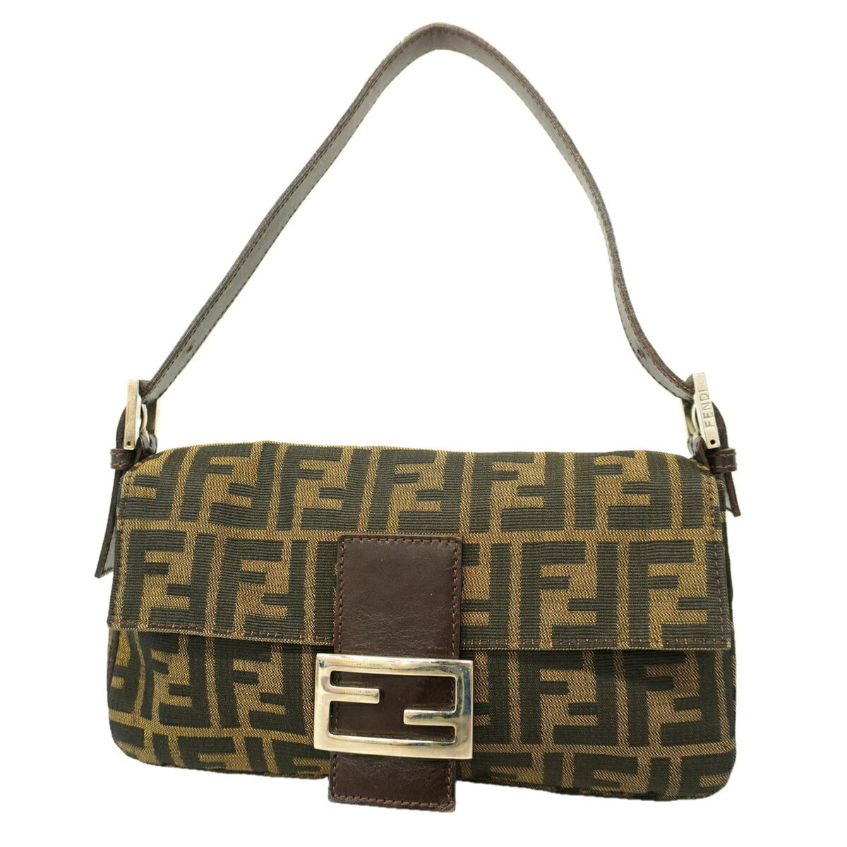 Fendi Brown Nylon Canvas Handbag (Pre-Owned)