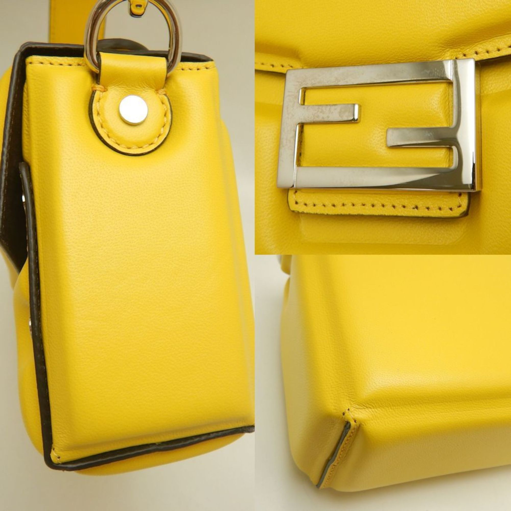 Fendi Yellow Leather Shoulder Bag (Pre-Owned)