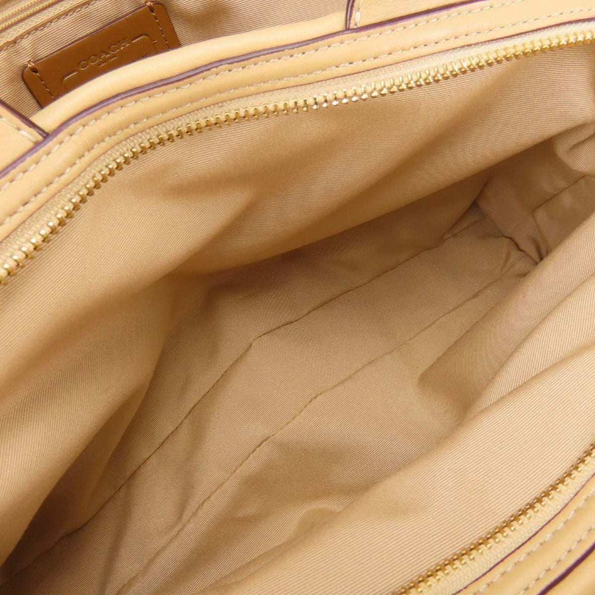 Coach Beige Ivory Canvas Leather Tote Bag (Pre-Owned)