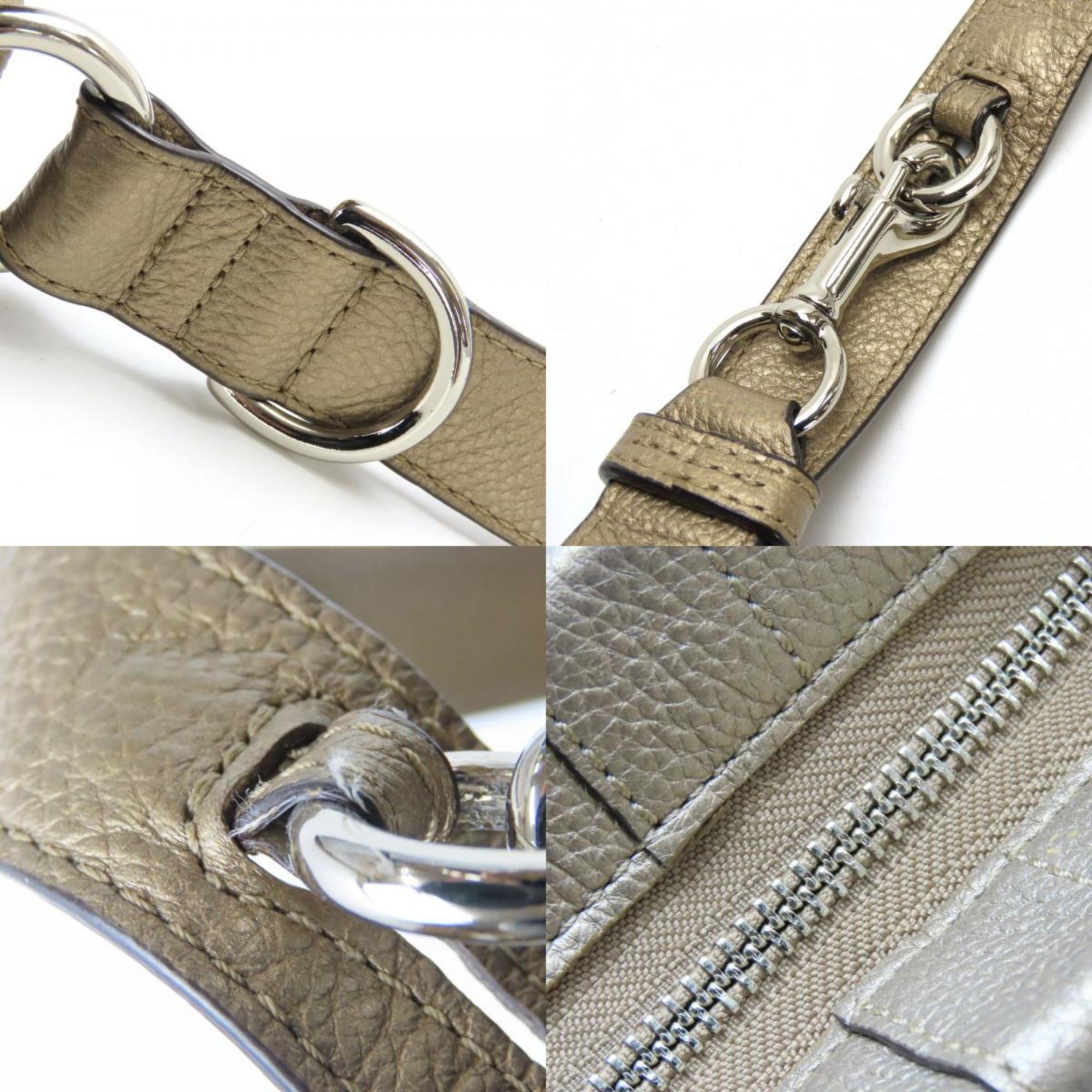 Coach Gold Brown Leather Shoulder Bag (Pre-Owned)