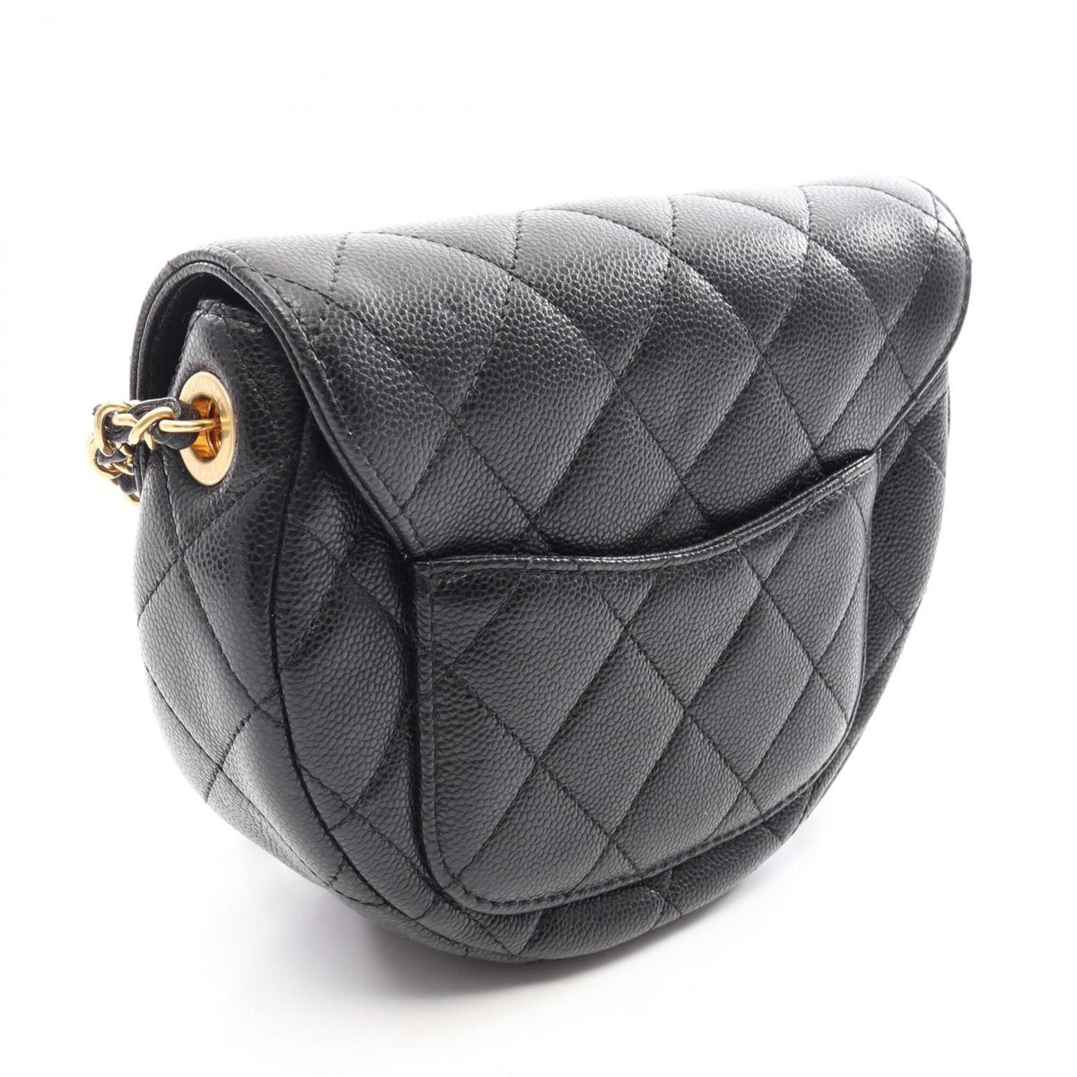 Chanel Black Grained Calfskin Handbag Shoulder Bag (Pre-Owned)