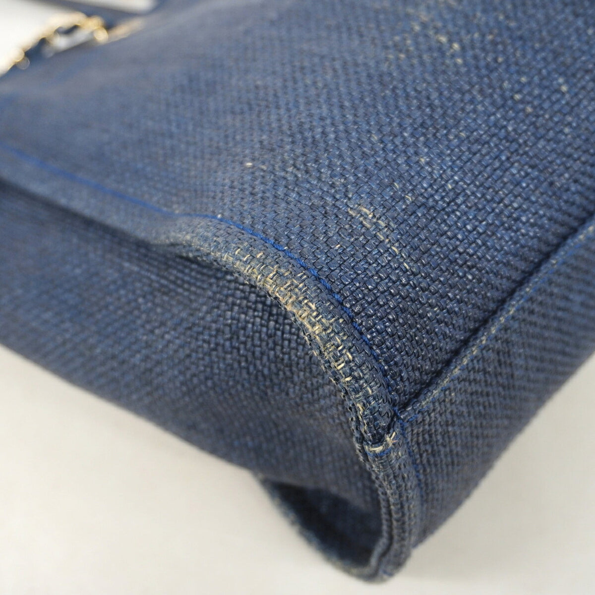 Chanel Navy Straw Tote Bag (Pre-Owned)