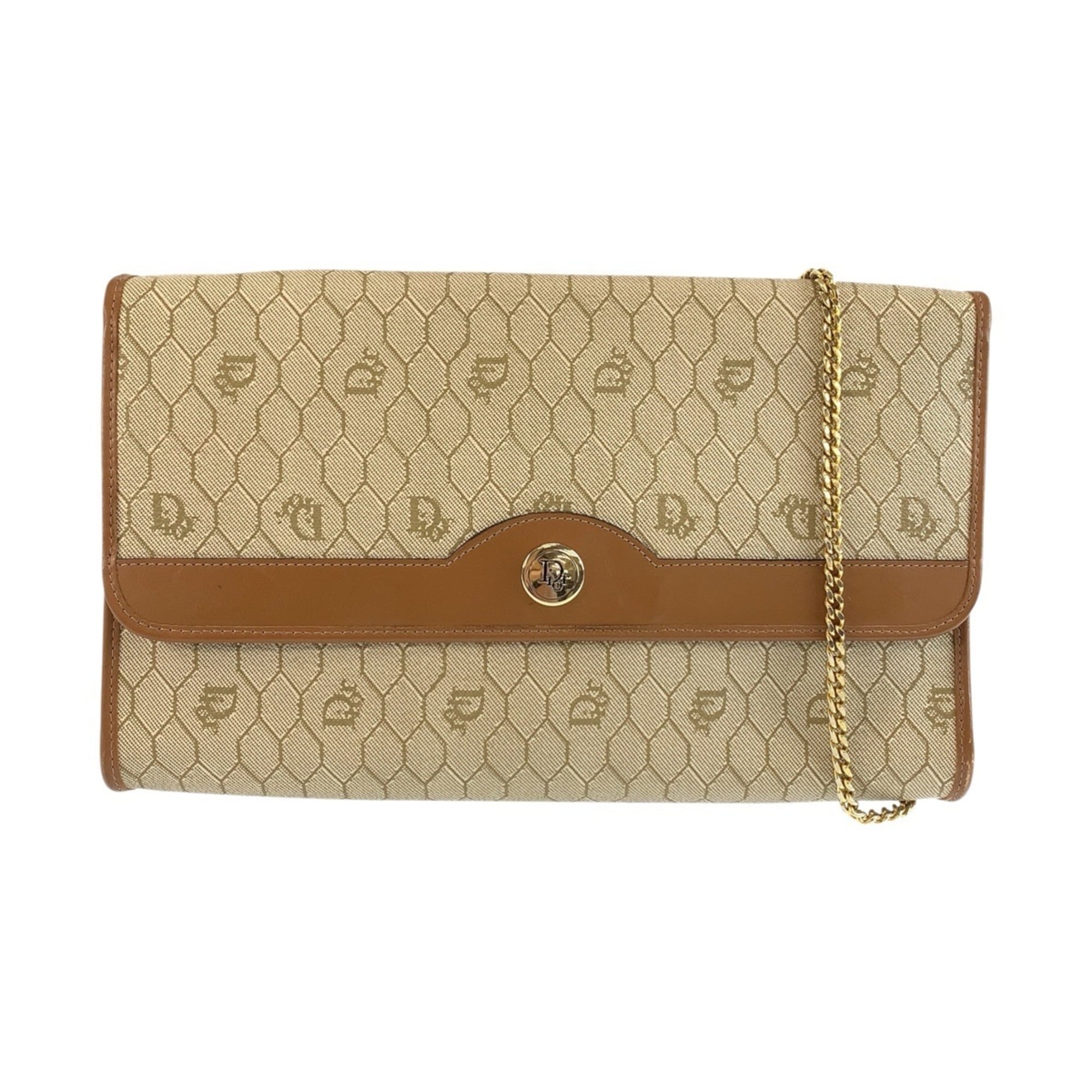 Christian Dior Beige Pvc Handbag Shoulder Bag (Pre-Owned)