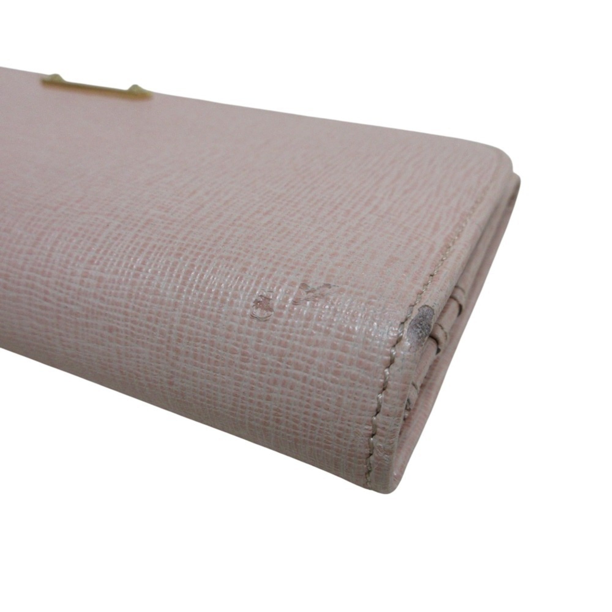 Fendi Pink Leather Long Wallet (Bi-Fold) (Pre-Owned)