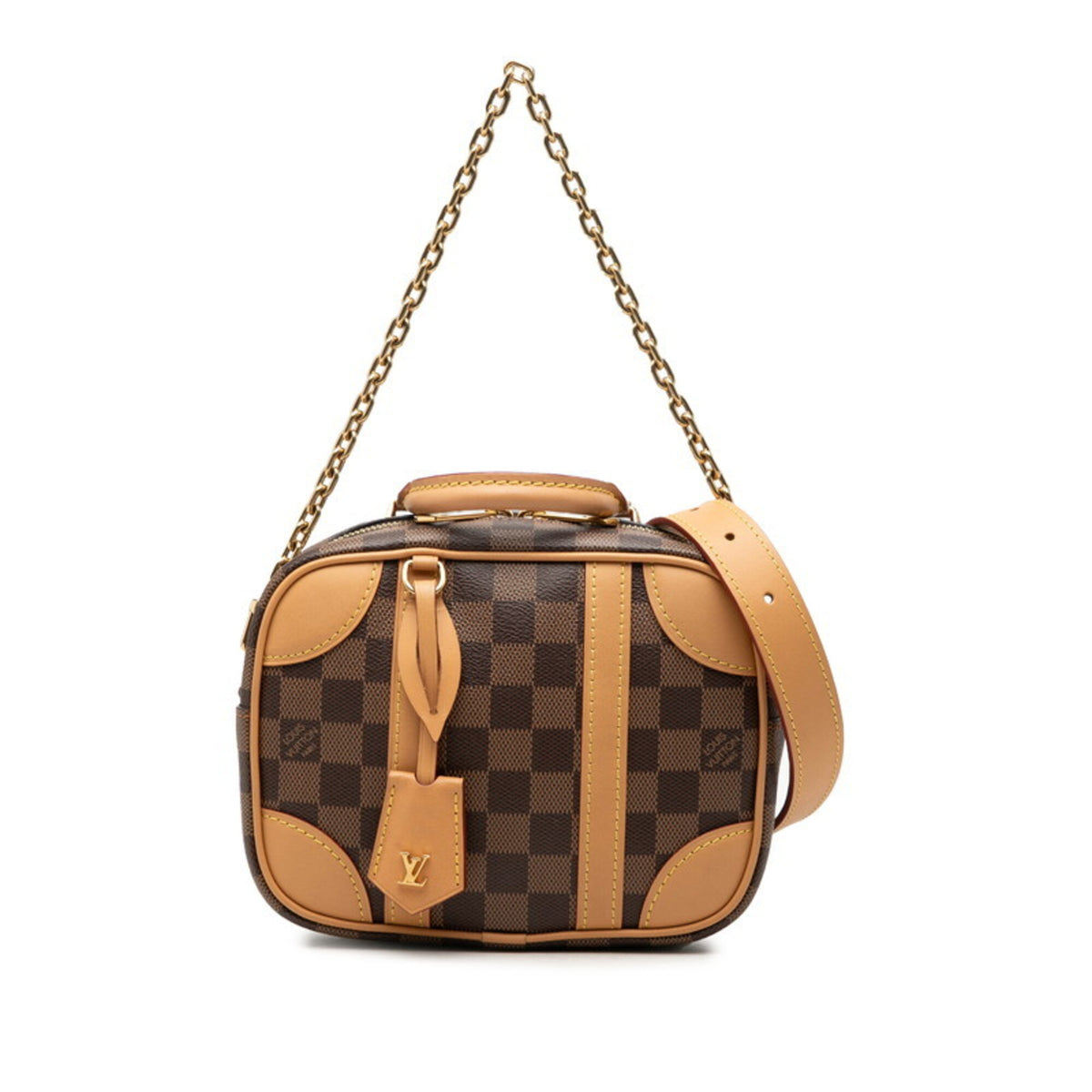 Louis Vuitton Damier Beige Brown Pvc Leather Handbag Shoulder Bag (Pre-Owned)