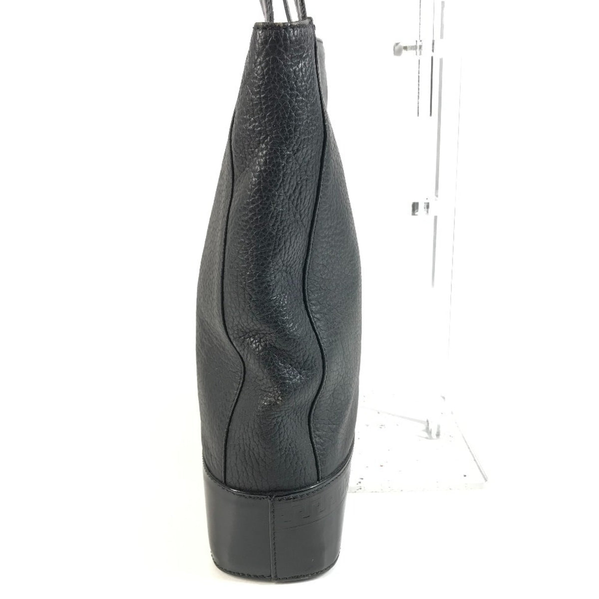 Versace Black Leather Shoulder Bag Tote Bag (Pre-Owned)