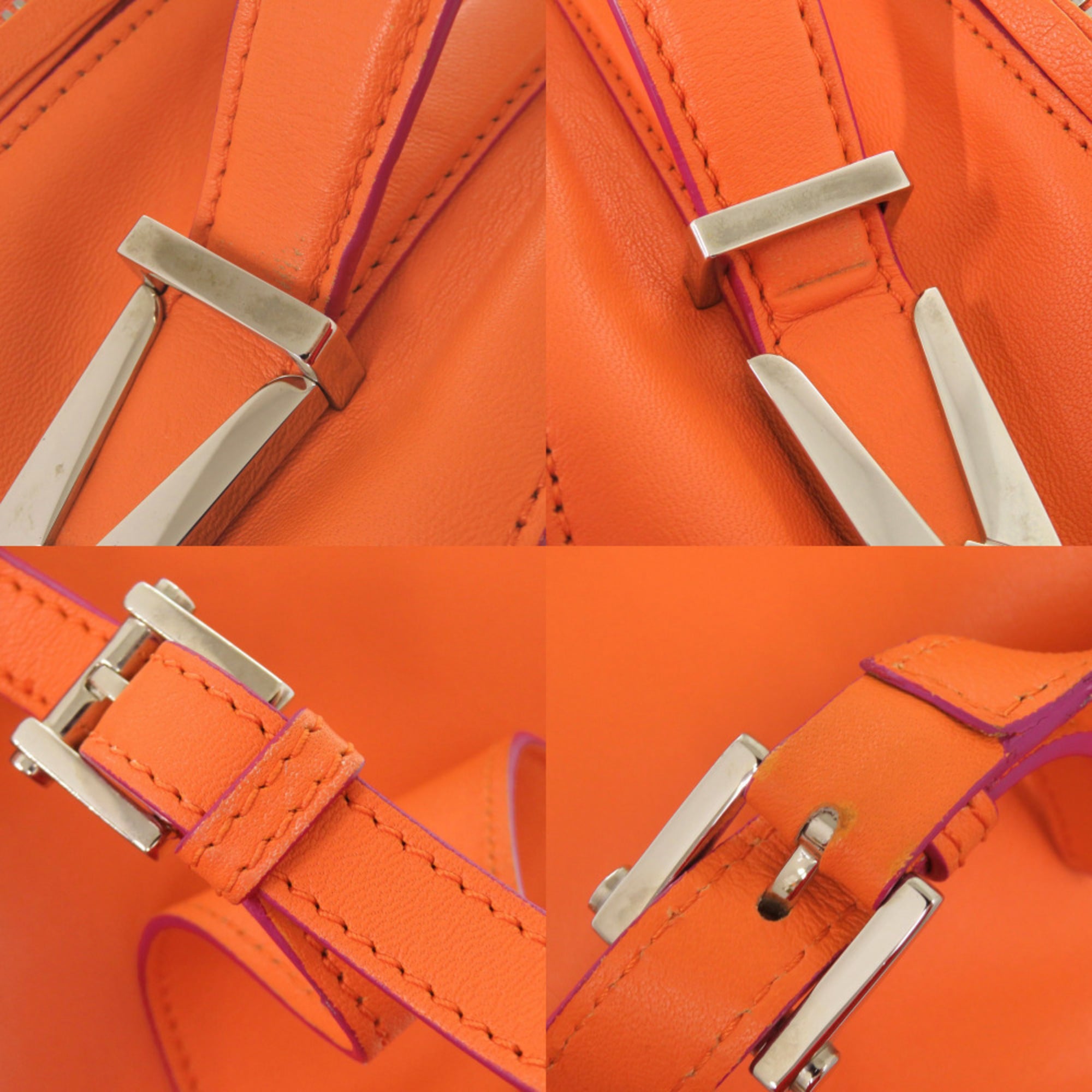 Versace Orange Leather Backpack (Pre-Owned)