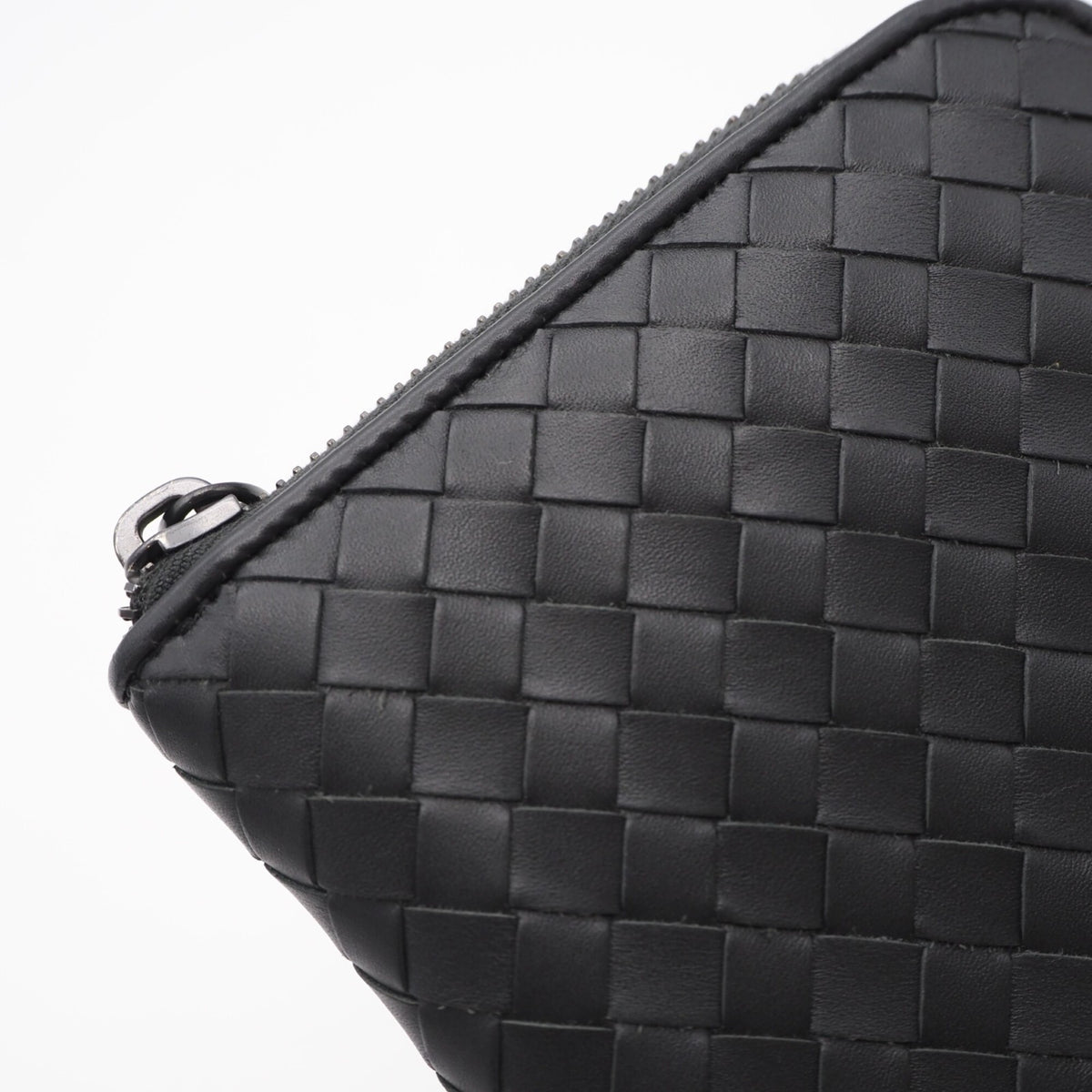 Bottega Veneta Intrecciato Gray Leather Long Wallet (Bi-Fold) (Pre-Owned)