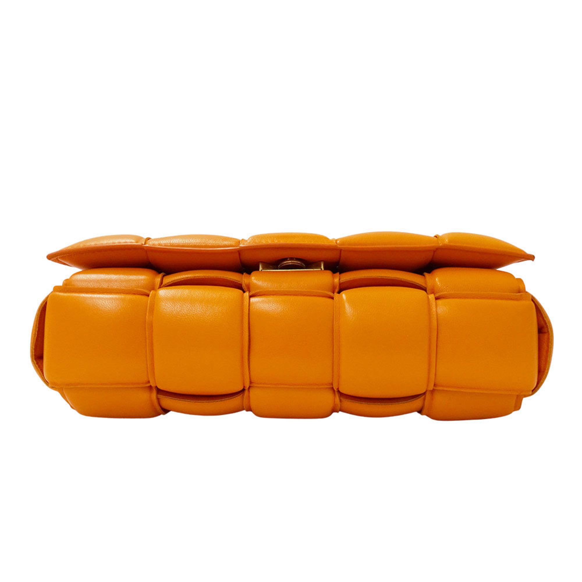 Bottega Veneta Orange Leather Handbag Shoulder Bag (Pre-Owned)