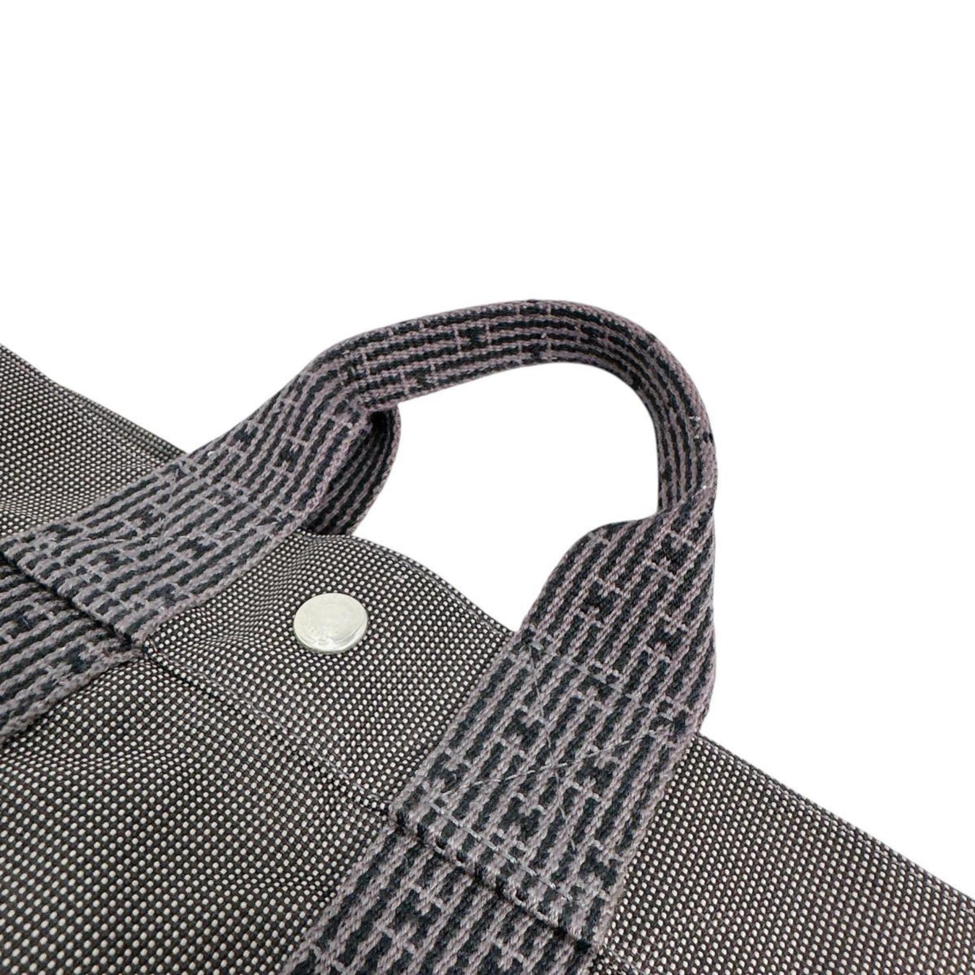 Hermes Her Line Gray Canvas Tote Bag (Pre-Owned)
