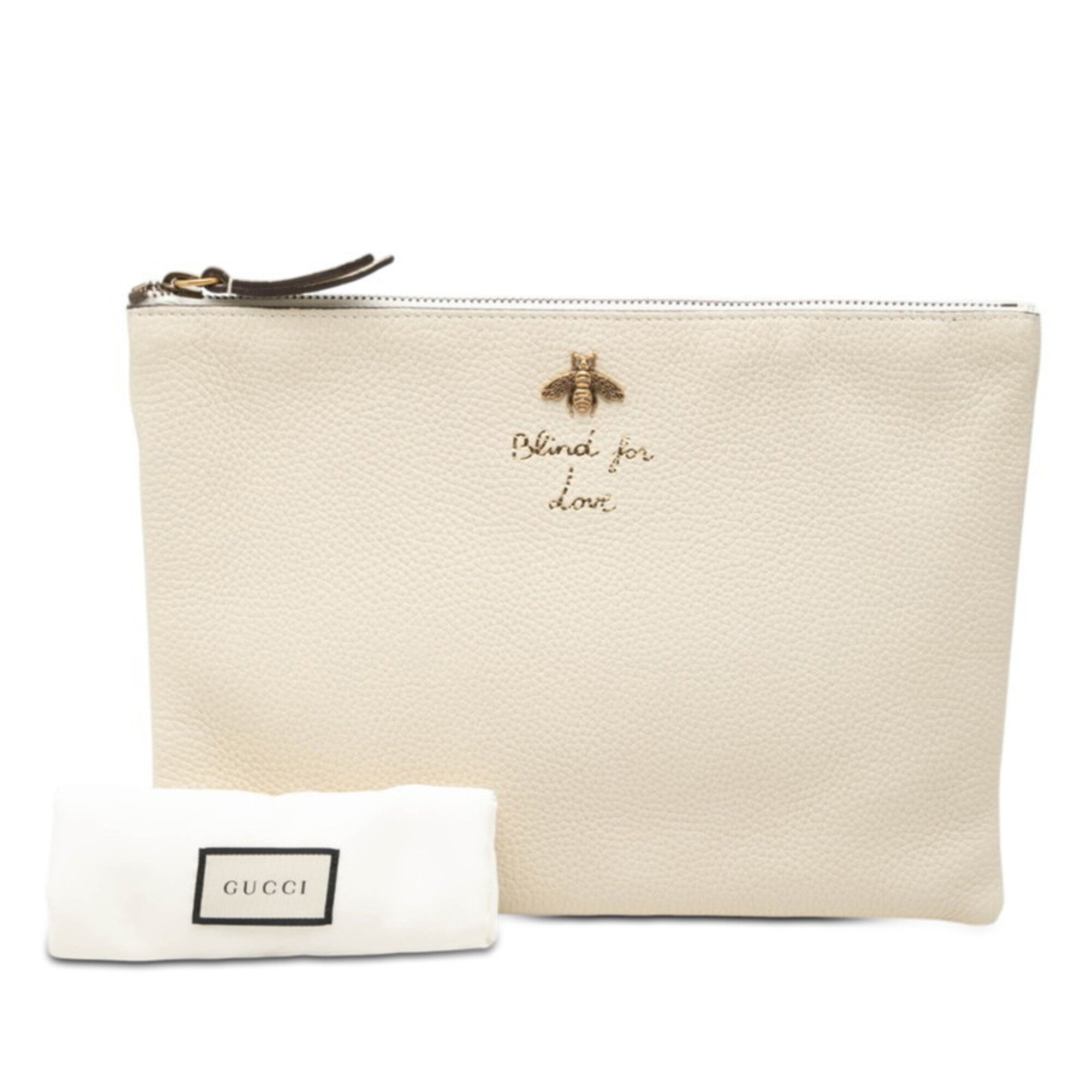 Gucci Ivory Leather Clutch Bag (Pre-Owned)