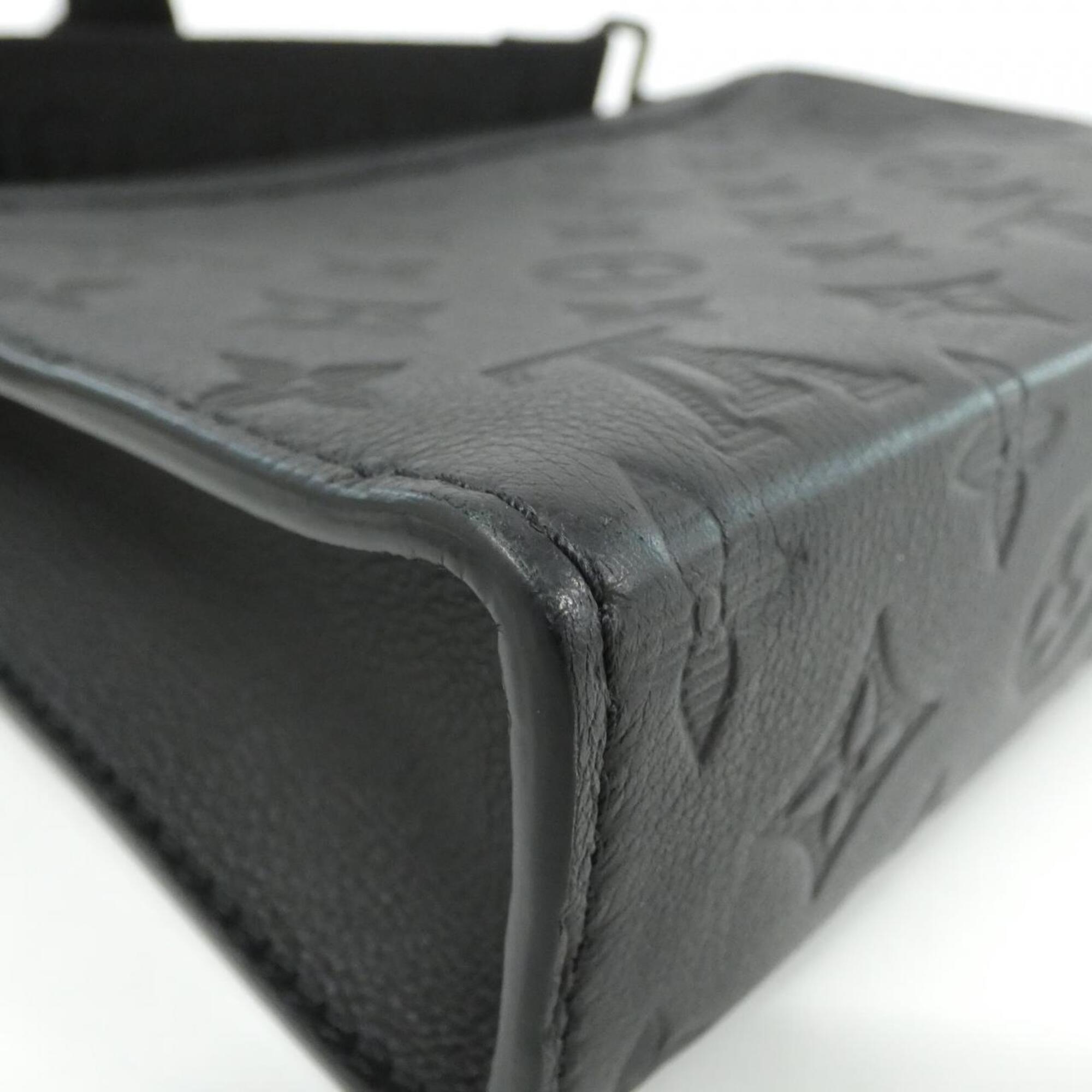 Louis Vuitton Black Leather Pouch Shoulder Bag (Pre-Owned)