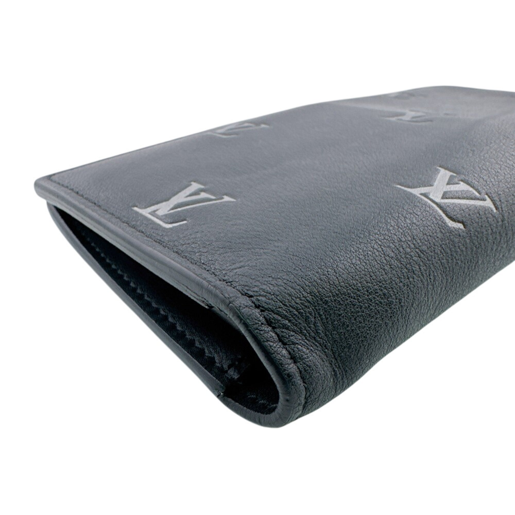 Louis Vuitton Black Leather Wallet (Bi-Fold) (Pre-Owned)