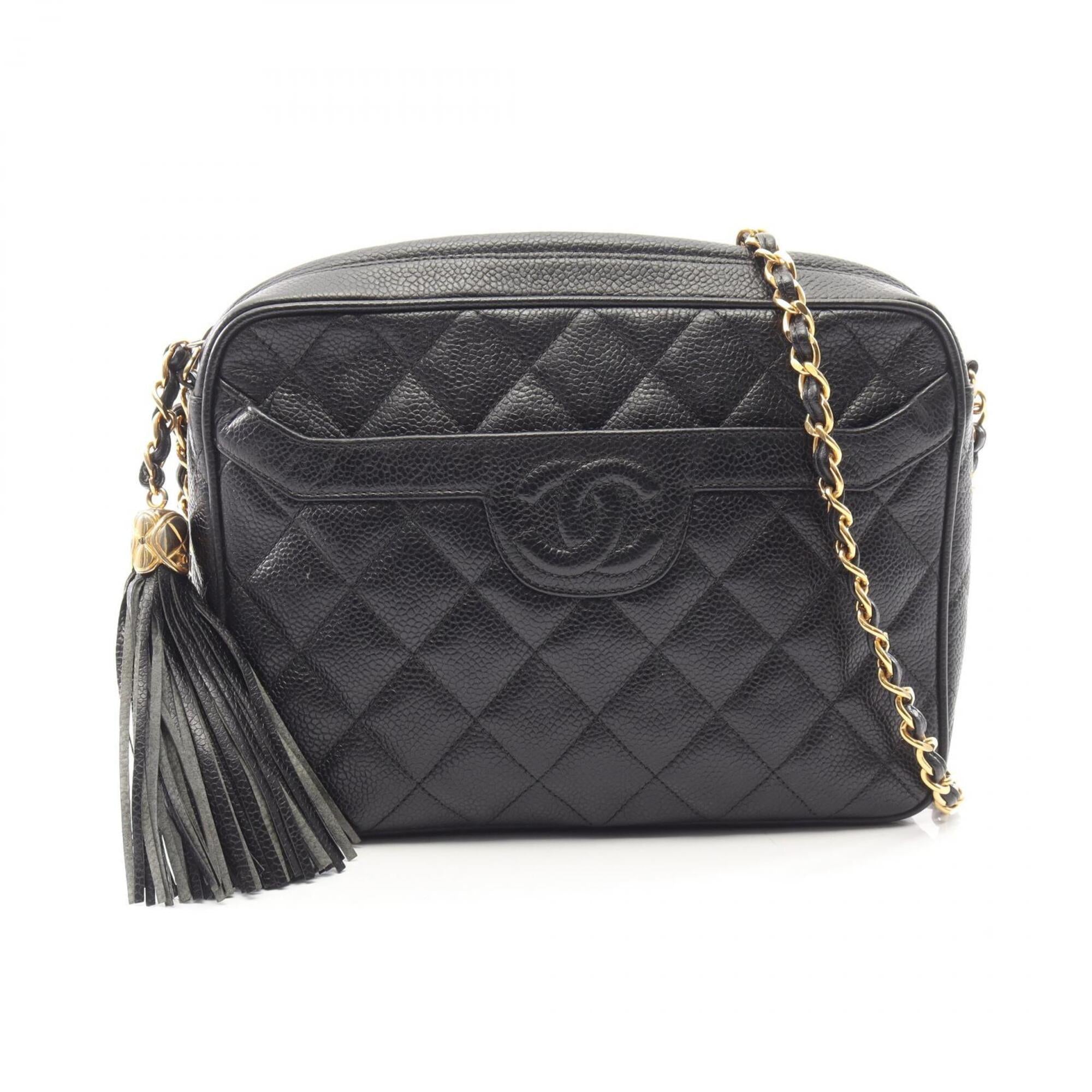Chanel Matelasse Black Grained Calfskin Handbag Shoulder Bag (Pre-Owned)