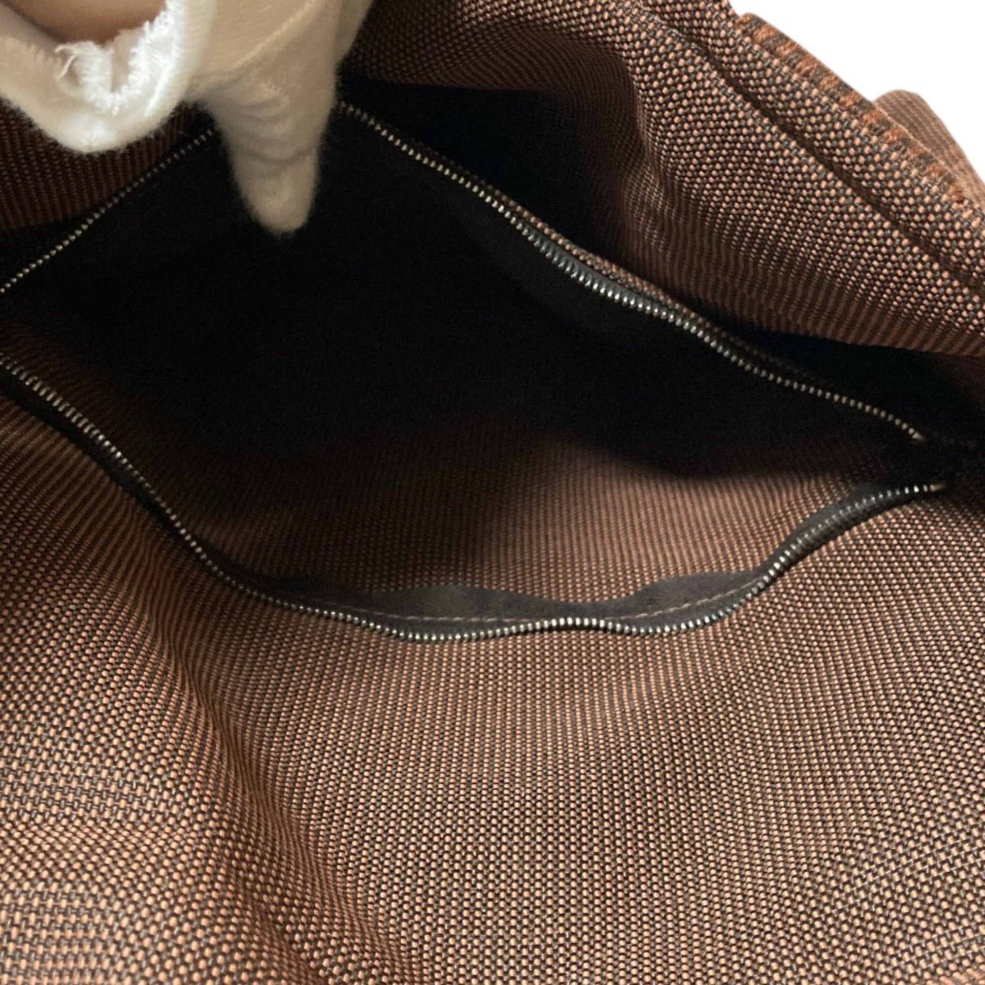 Hermes Brown Nylon Canvas Shoulder Bag (Pre-Owned)