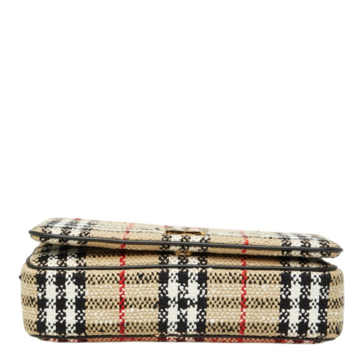 Burberry Beige Tweed Leather Shoulder Bag (Pre-Owned)
