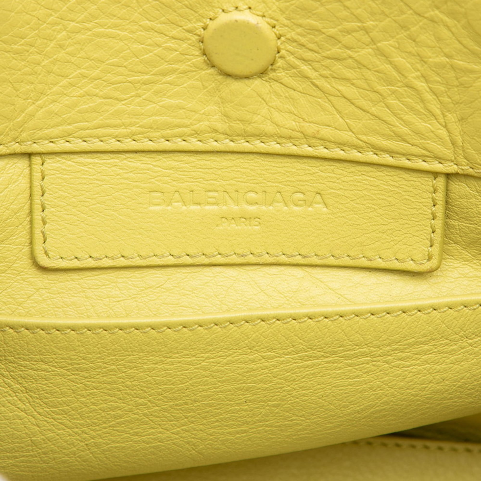 Balenciaga Black Yellow Leather Handbag Shoulder Bag (Pre-Owned)