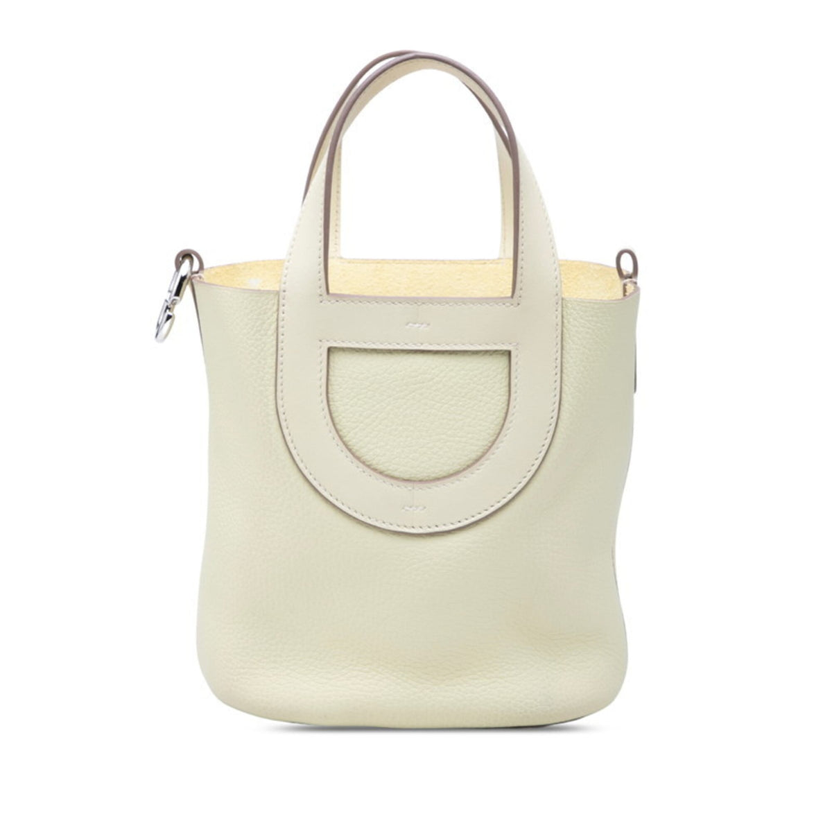 Hermes Silver Taurillon Clemence Leather Swift Leather Handbag (Pre-Owned)