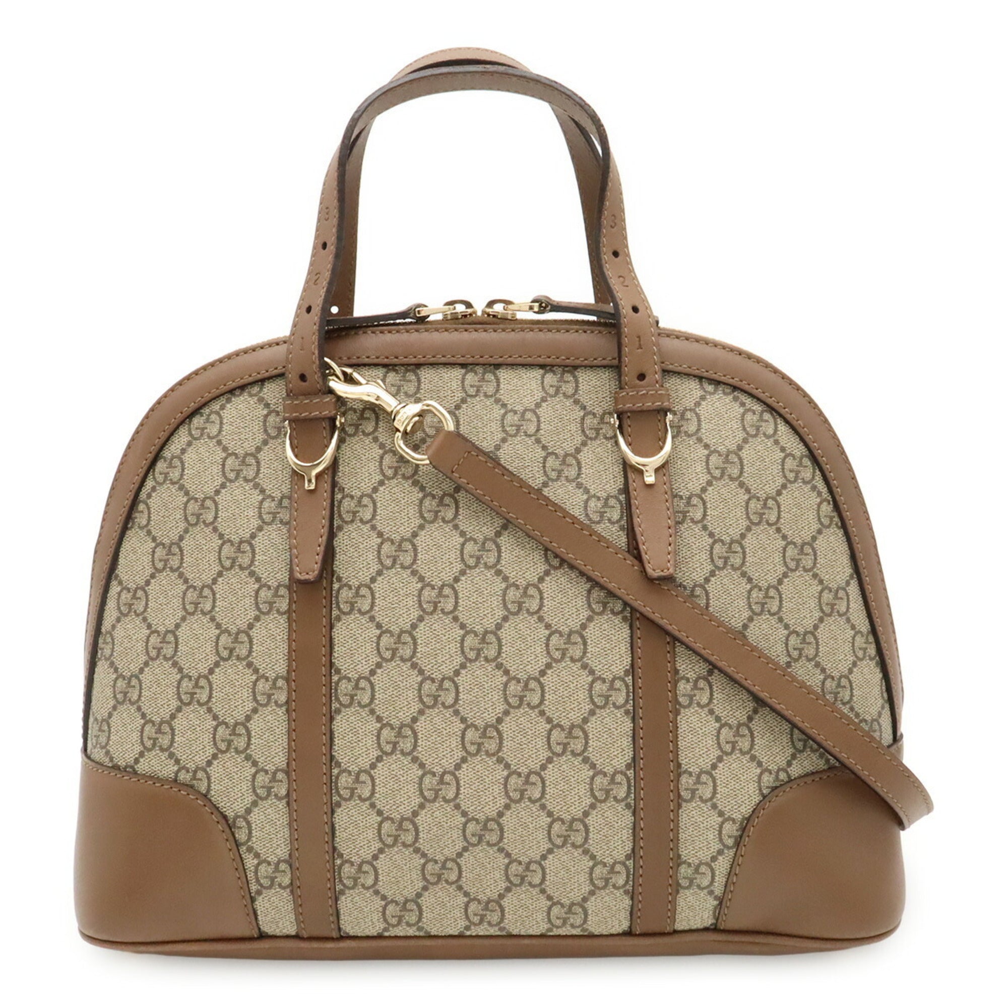 Gucci Beige Brown Gg Supreme Canvas Handbag Shoulder Bag (Pre-Owned)