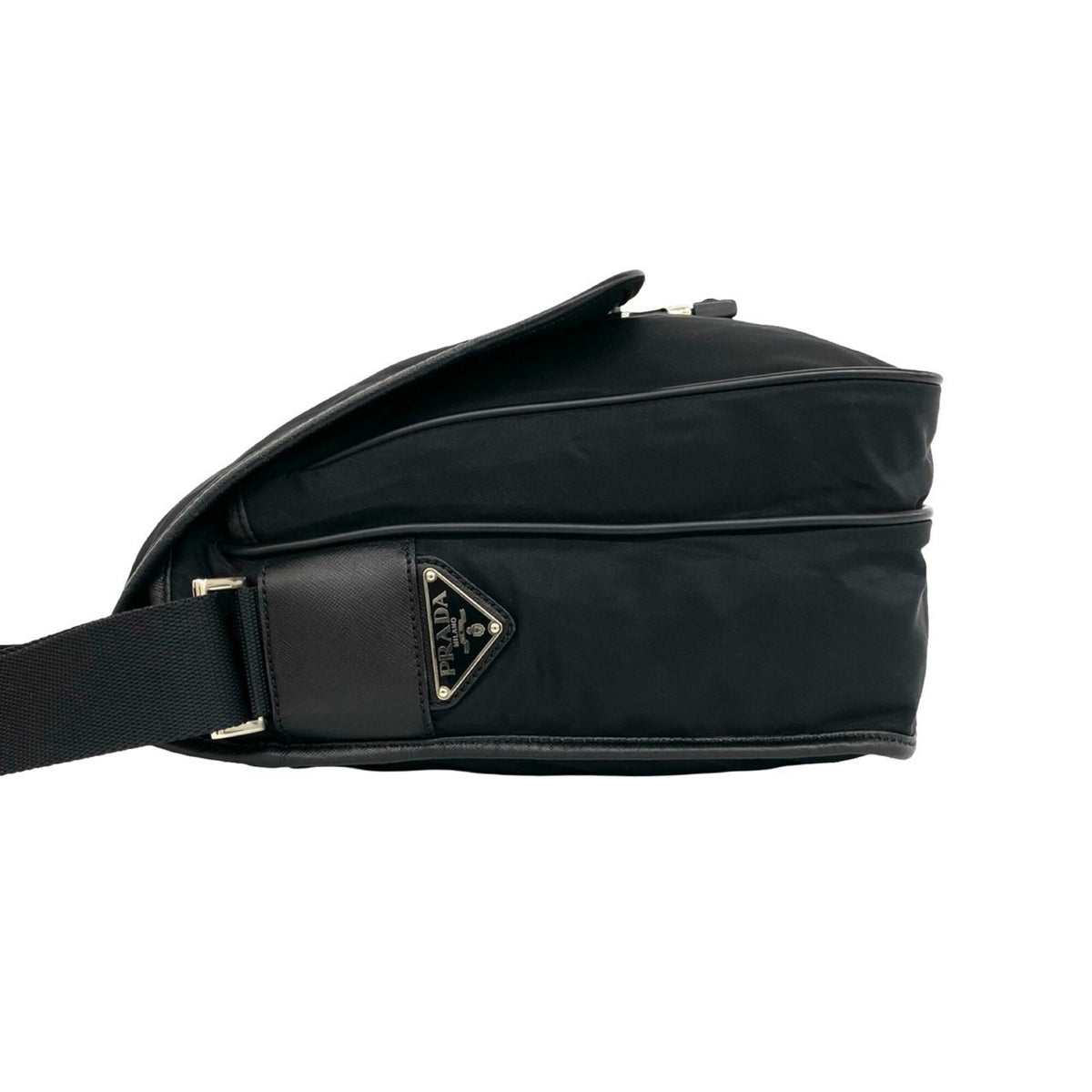 Prada Black Nylon Leather Shoulder Bag (Pre-Owned)