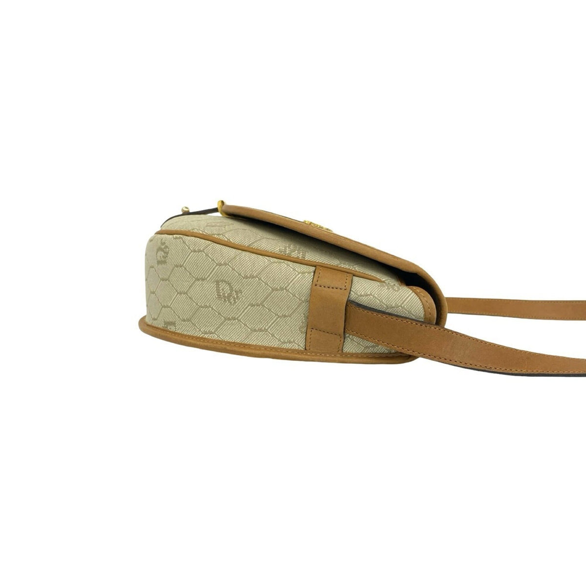 Christian Dior Brown Khaki Leather Pvc Shoulder Bag (Pre-Owned)