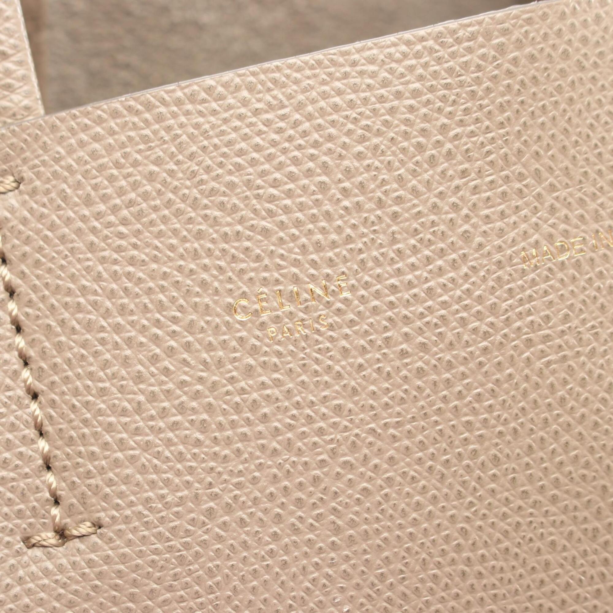 Celine Beige Leather Handbag Tote Bag (Pre-Owned)