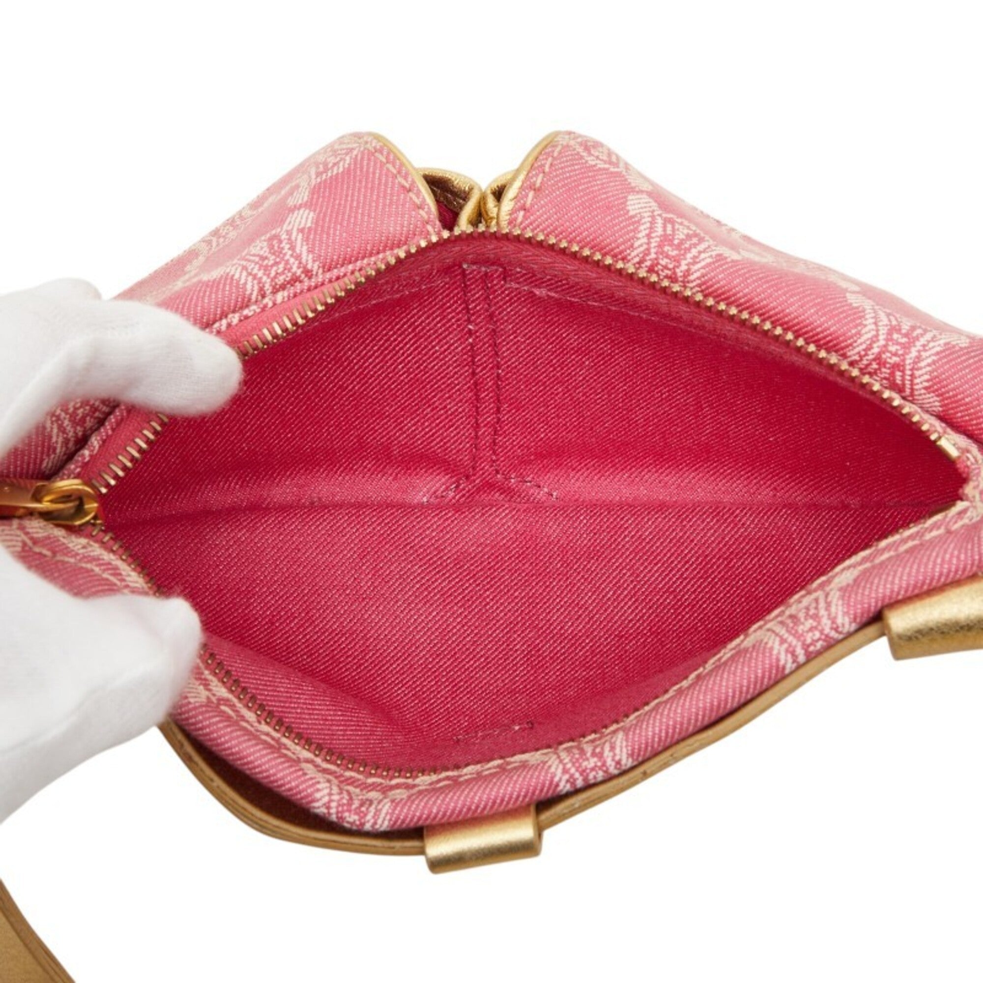 Celine Gold Pink Denim Sling Bag (Pre-Owned)