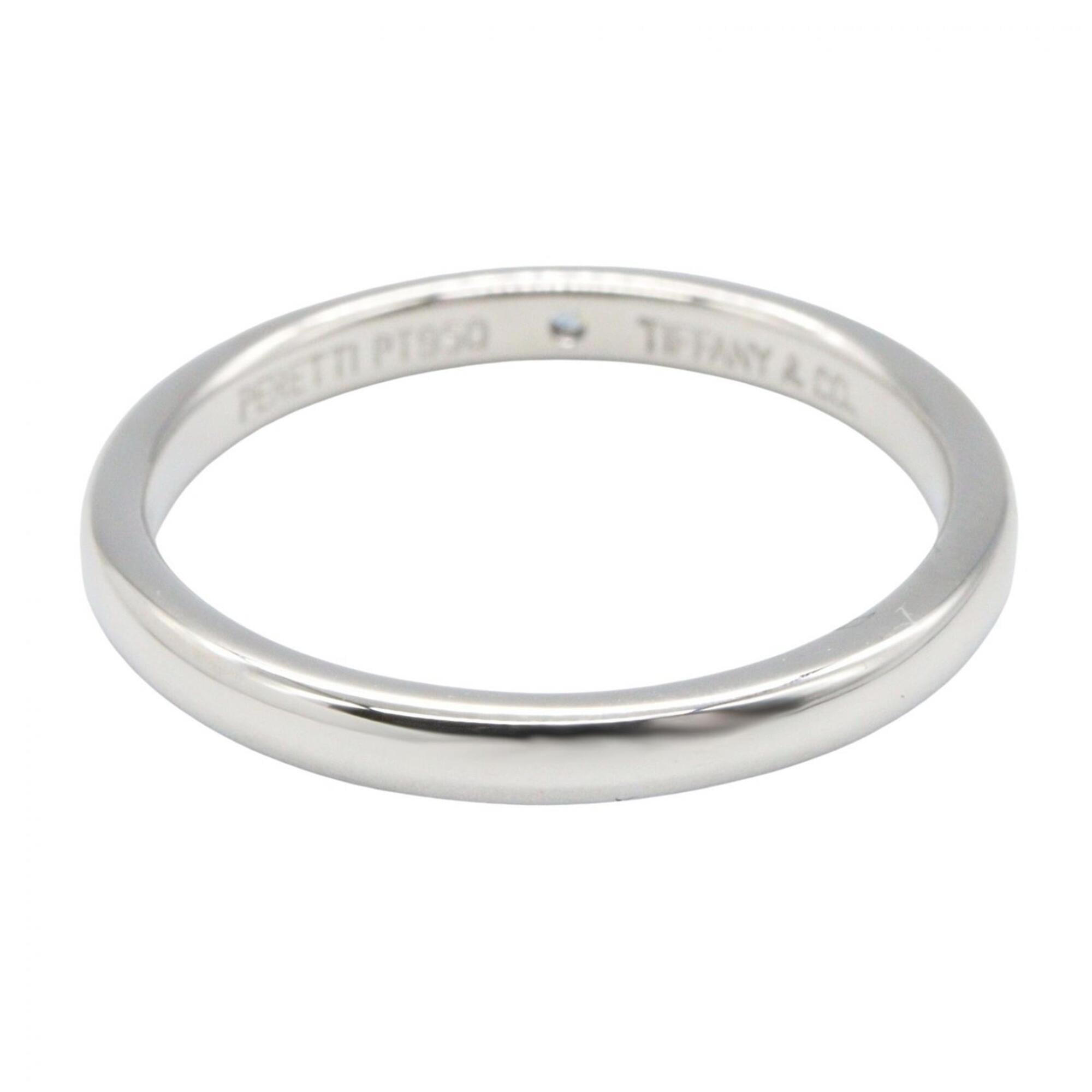 Tiffany Silver Clear Platinum 950 Band Ring (Pre-Owned)