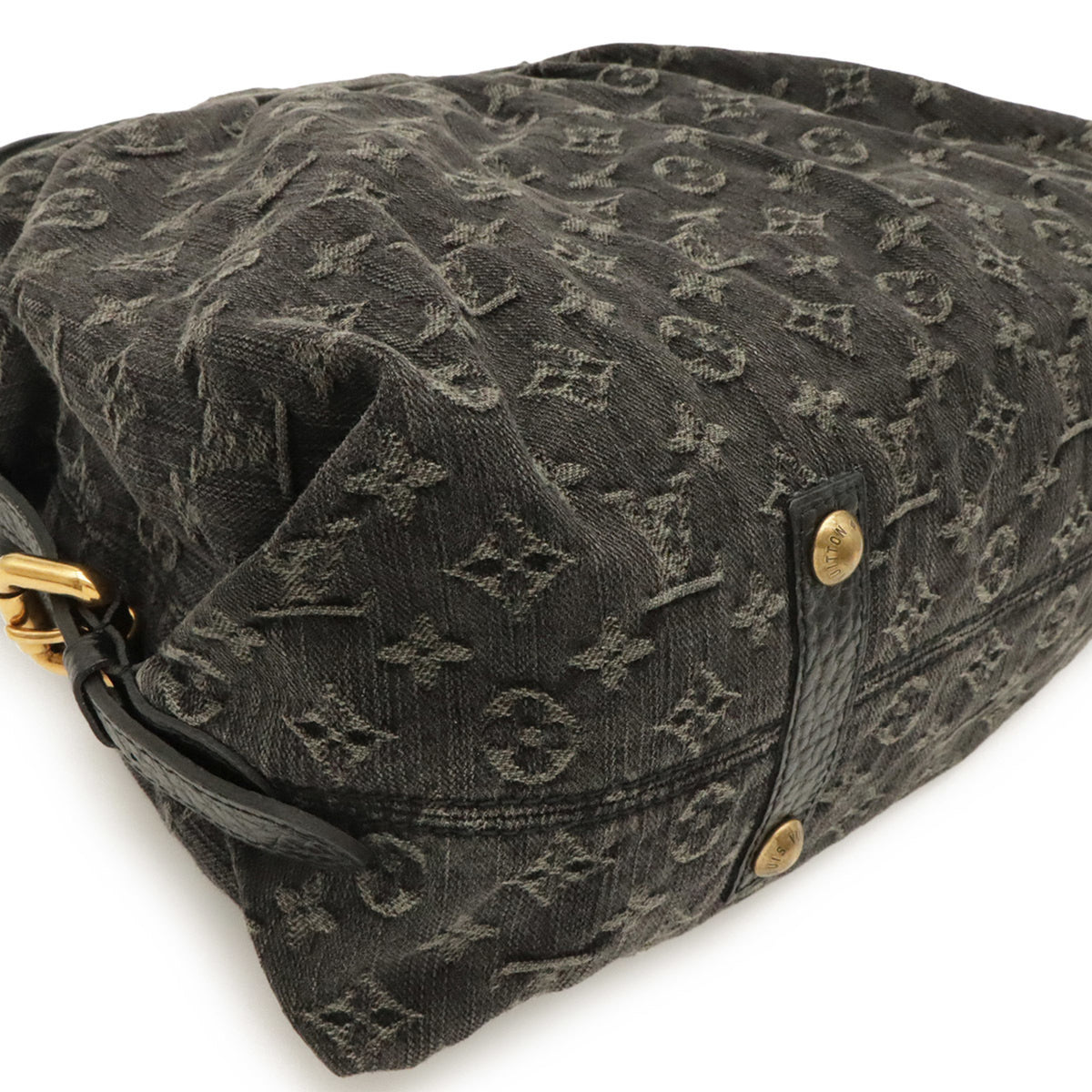 Louis Vuitton Noir Denim Canvas Shoulder Bag Tote Bag (Pre-Owned)