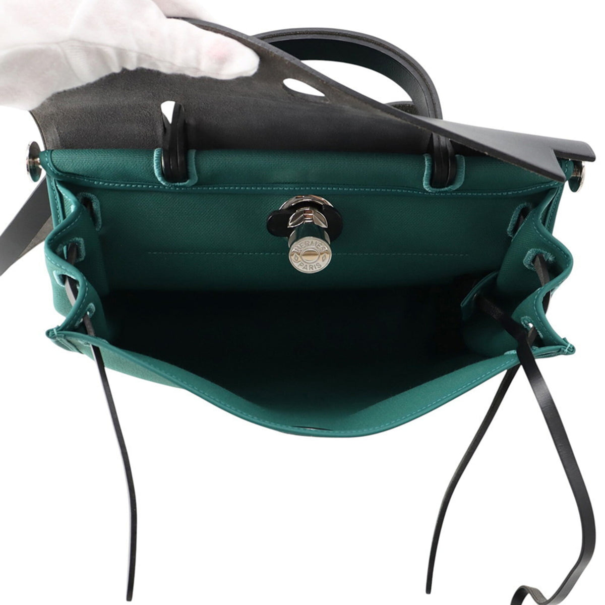 Hermes Black Green Handbag (Pre-Owned)