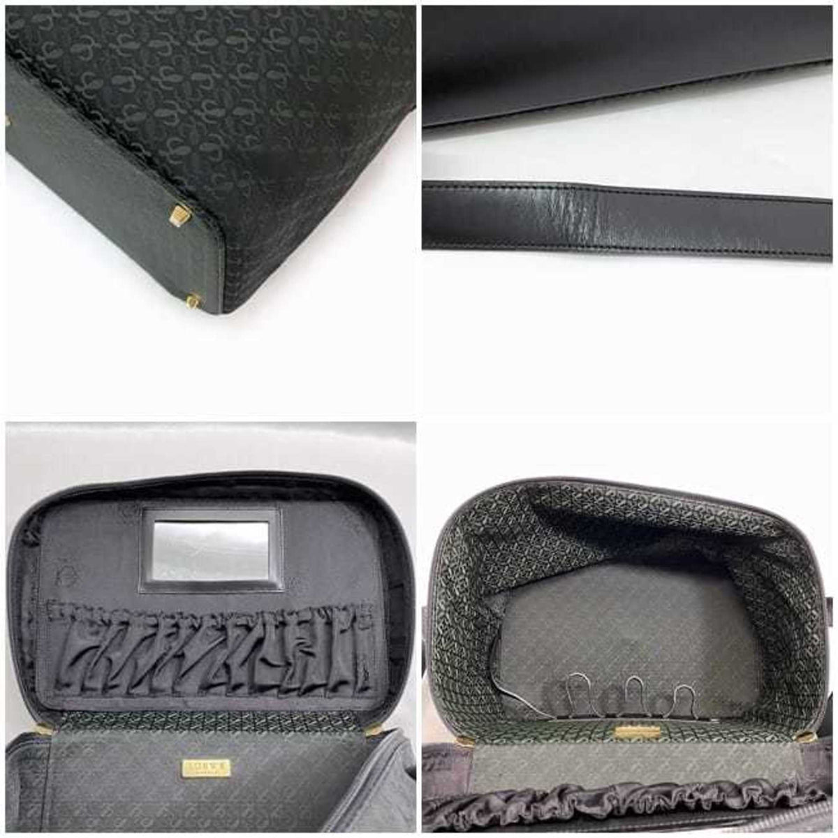Loewe Black Green Canvas Leather Shoulder Bag (Pre-Owned)