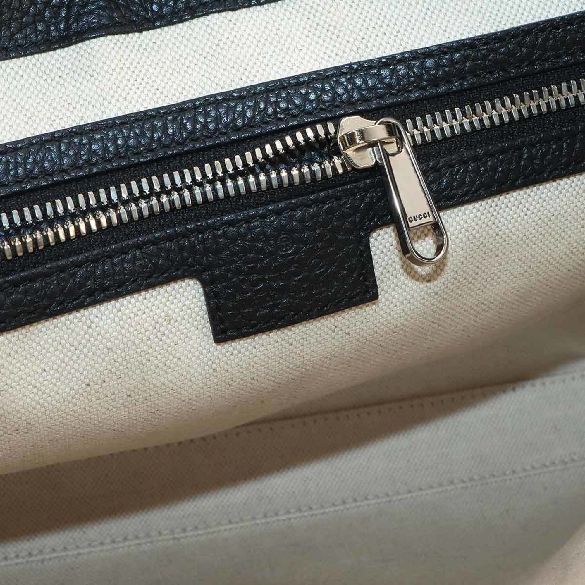 Gucci Black Leather Handbag Shoulder Bag (Pre-Owned)