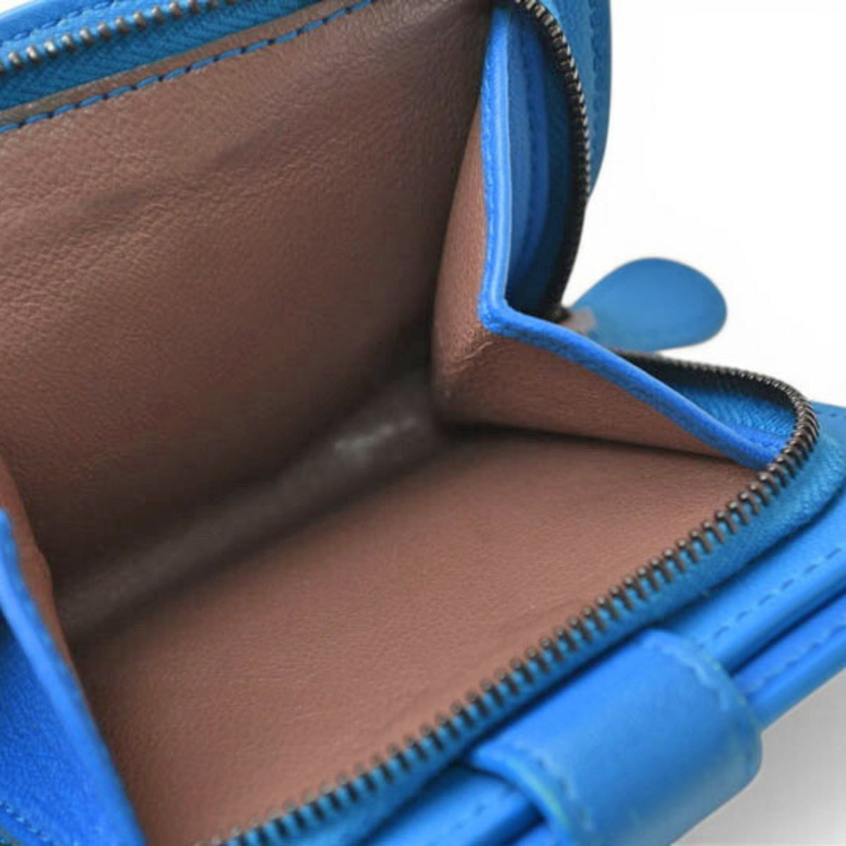 Bottega Veneta Intrecciato Blue Leather Wallet (Bi-Fold) (Pre-Owned)