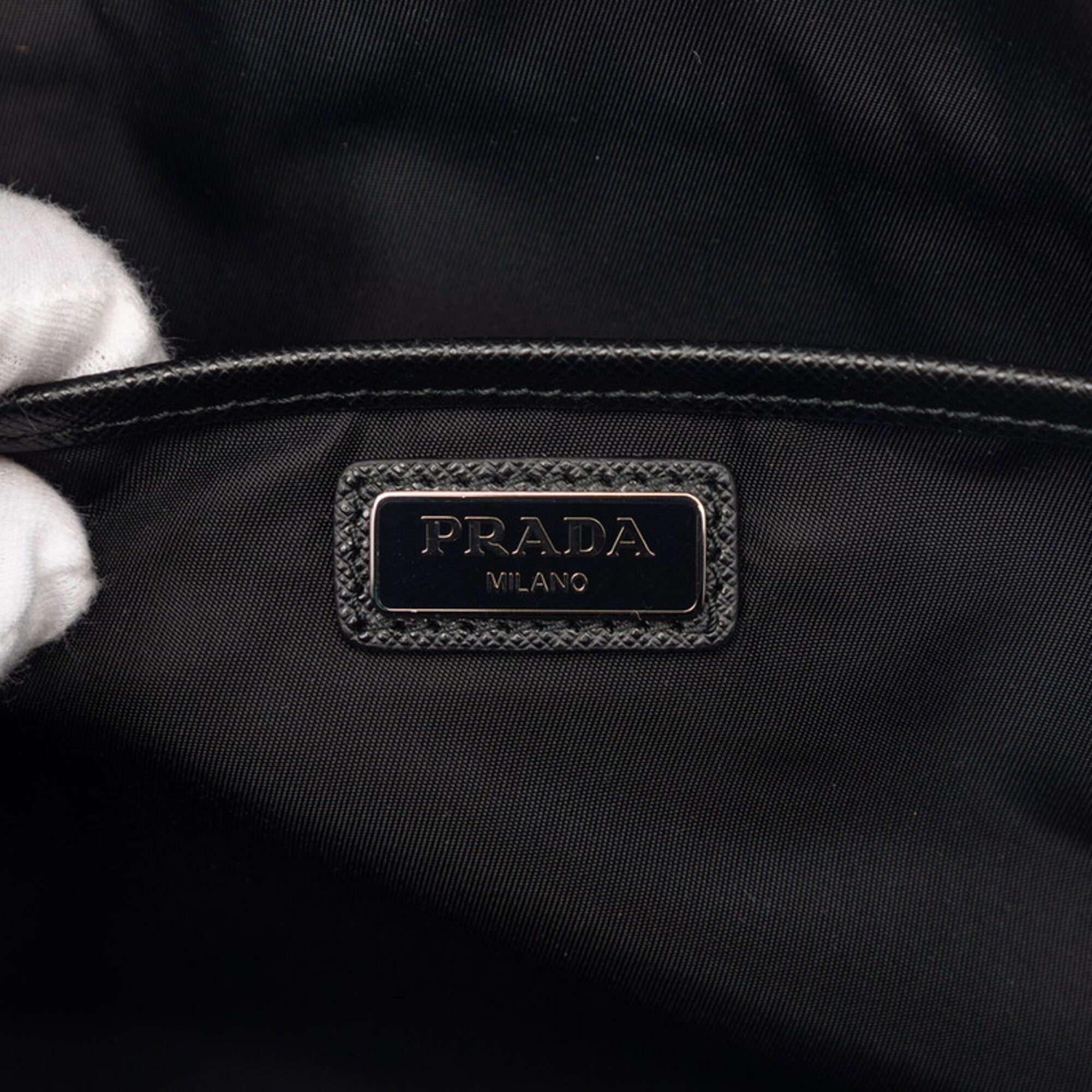 Prada Black Nylon Clutch Bag Pouch (Pre-Owned)