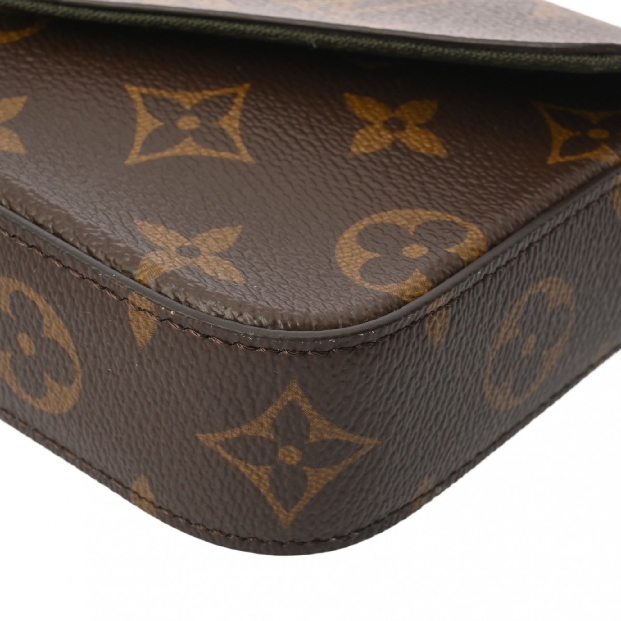 Louis Vuitton Brown Khaki Monogram Pouch Shoulder Bag (Pre-Owned)