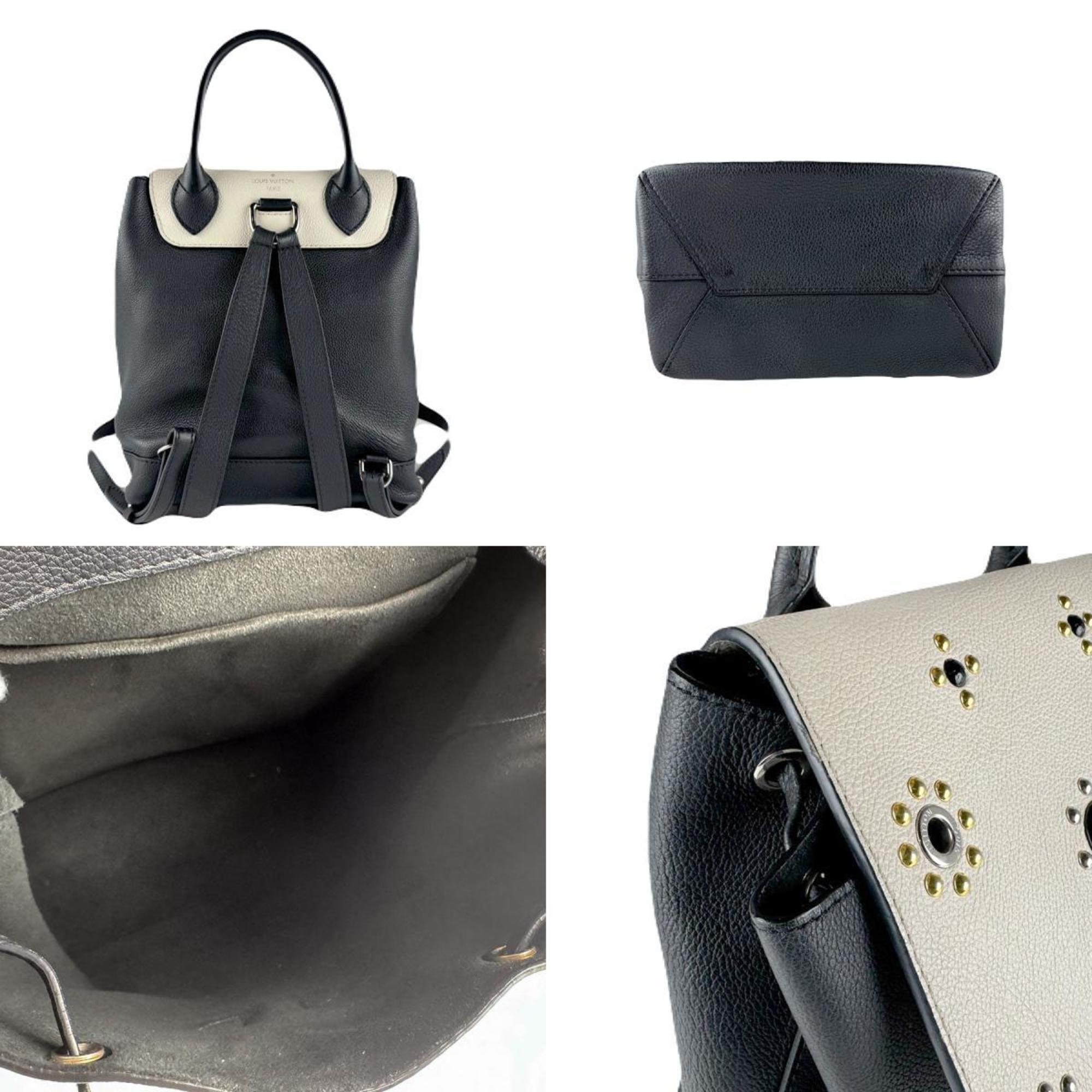 Louis Vuitton Black Off-White Leather Backpack (Pre-Owned)