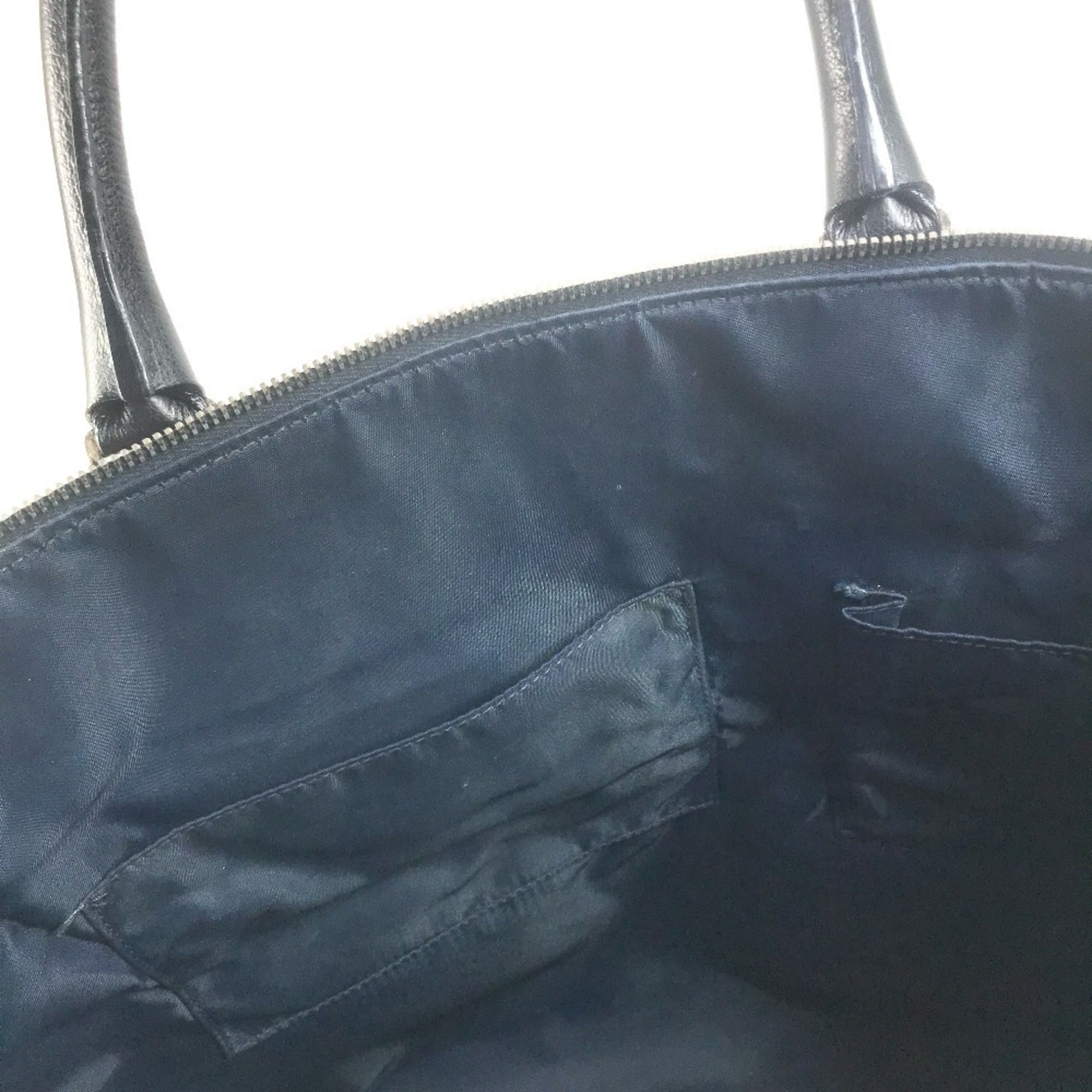Christian Dior Blue Orange Leather Canvas Handbag Shoulder Bag Tote Bag (Pre-Owned)