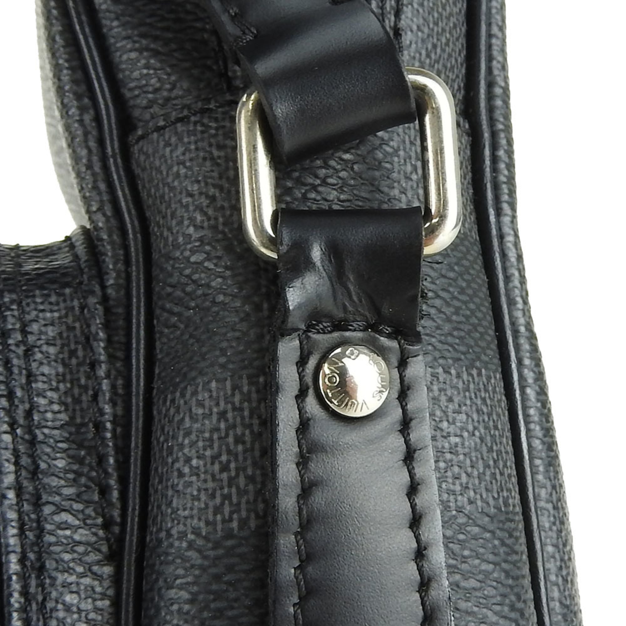 Louis Vuitton Damier Graphite Black Gray Damier Graphite Pochette Shoulder Bag (Pre-Owned)