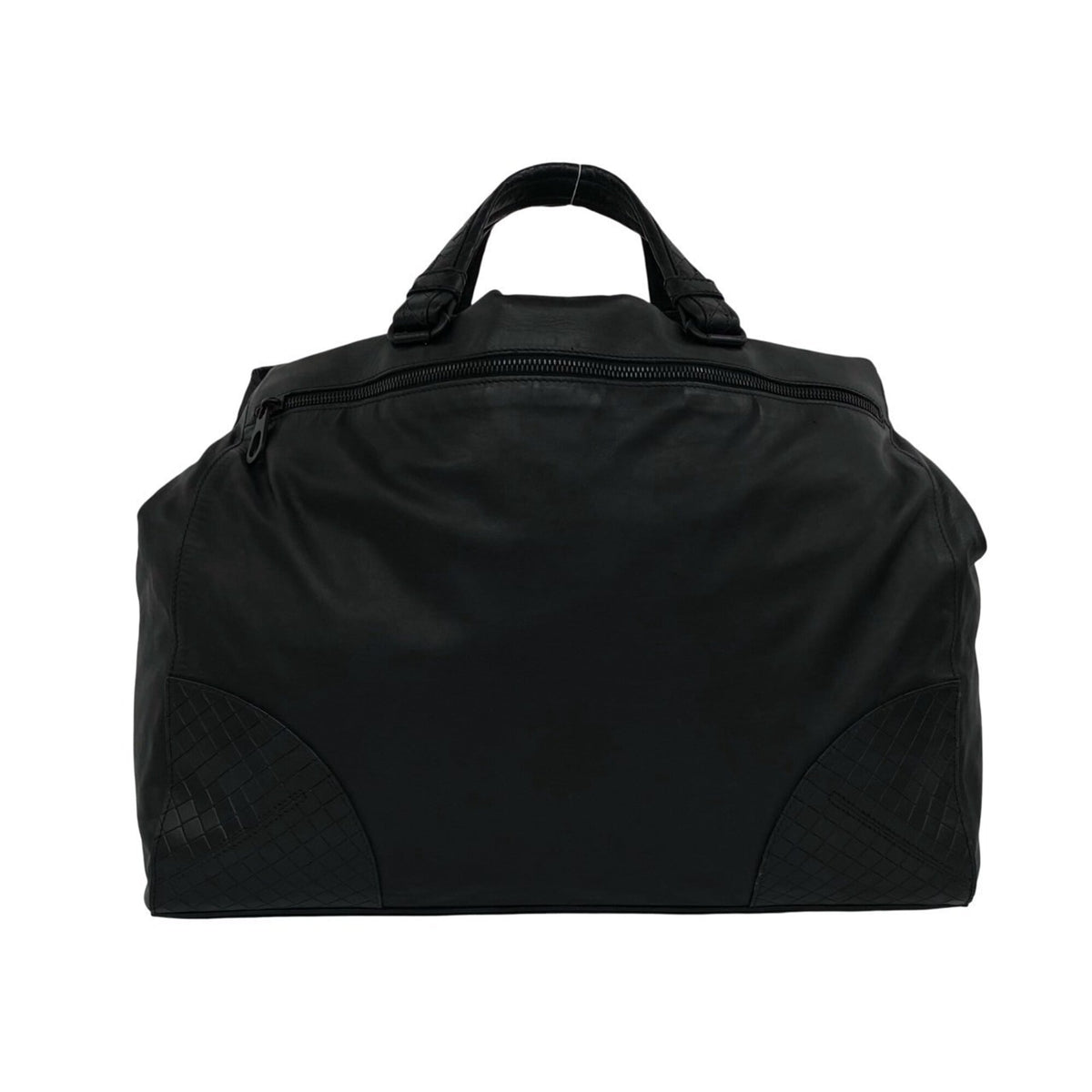 Bottega Veneta Black Leather Boston Bag Handbag (Pre-Owned)