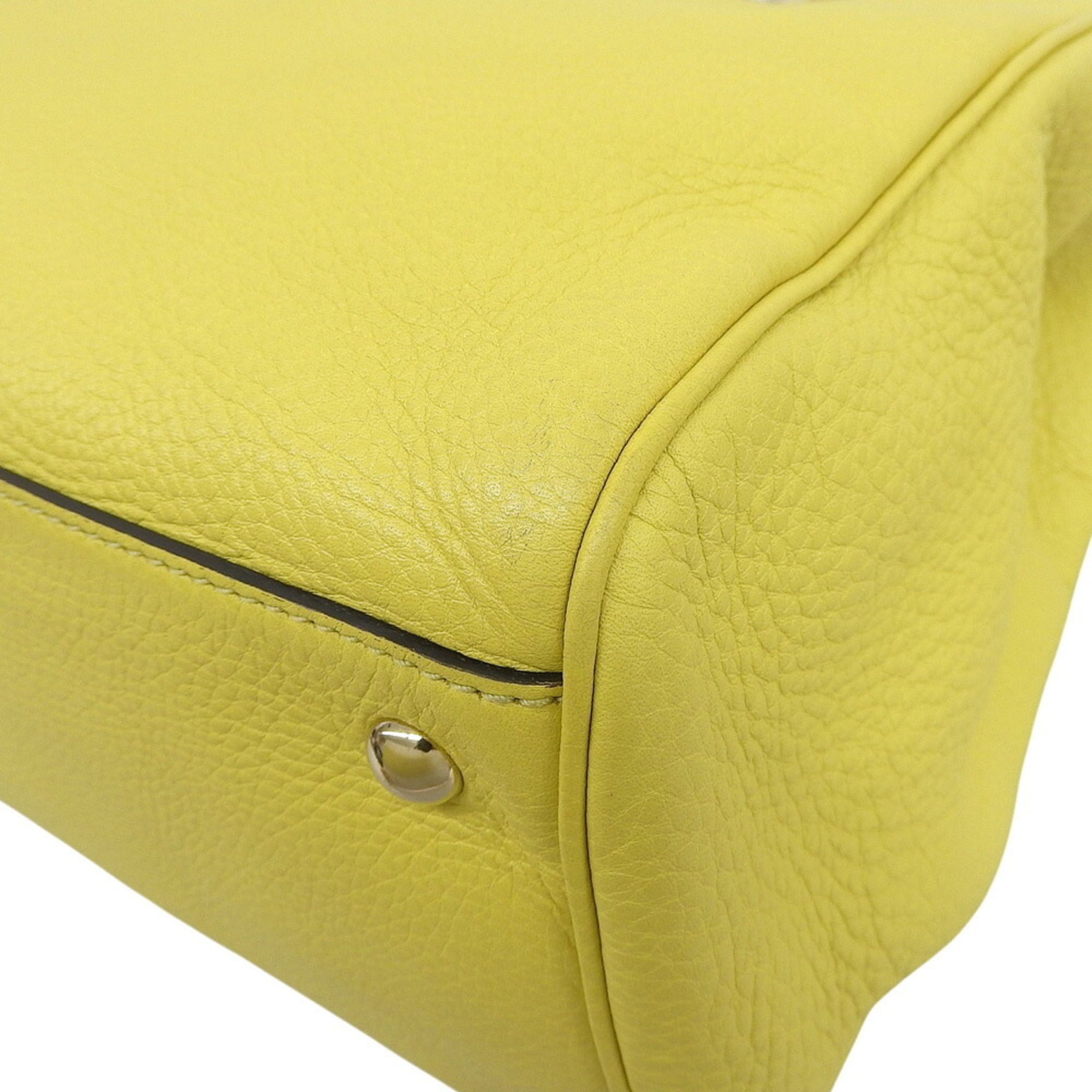 Gucci Yellow Bamboo Leather Handbag Shoulder Bag Tote Bag (Pre-Owned)