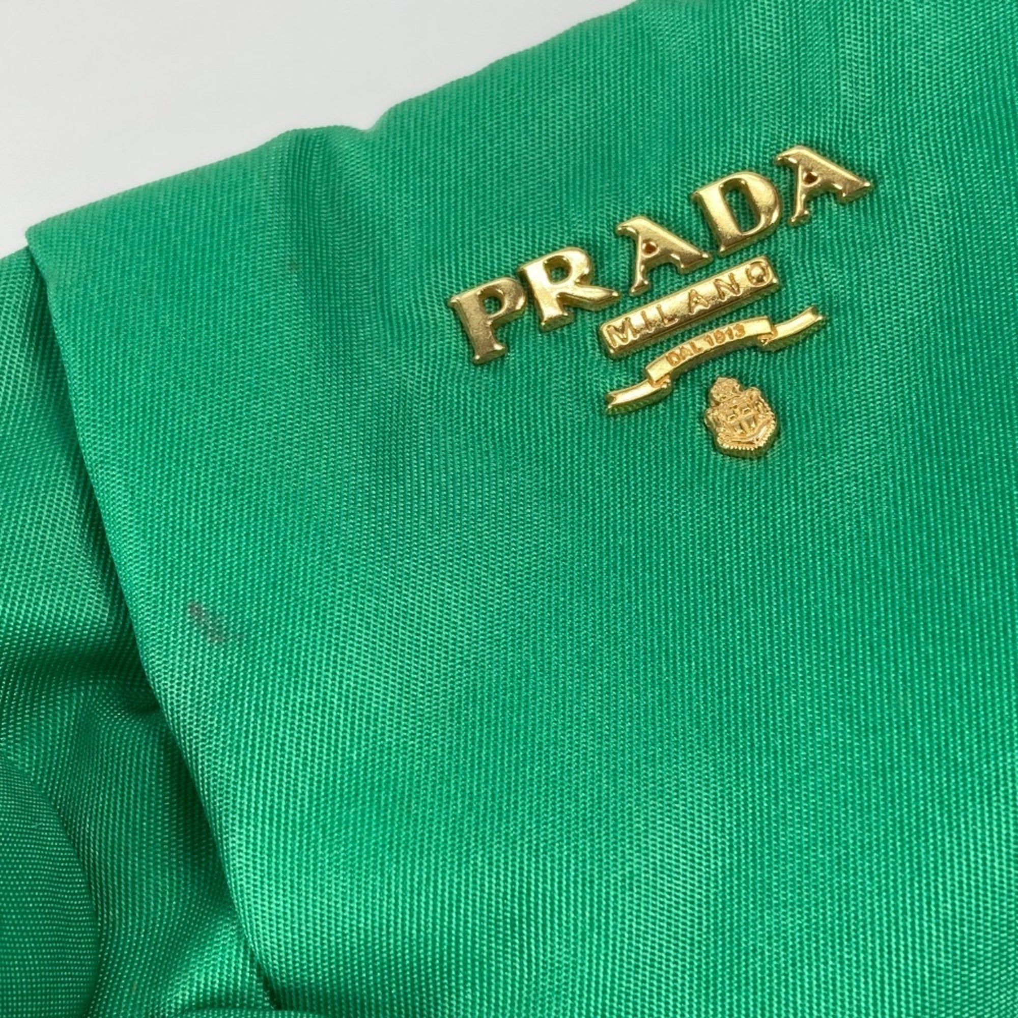Prada Green Nylon Clutch Bag Pouch (Pre-Owned)