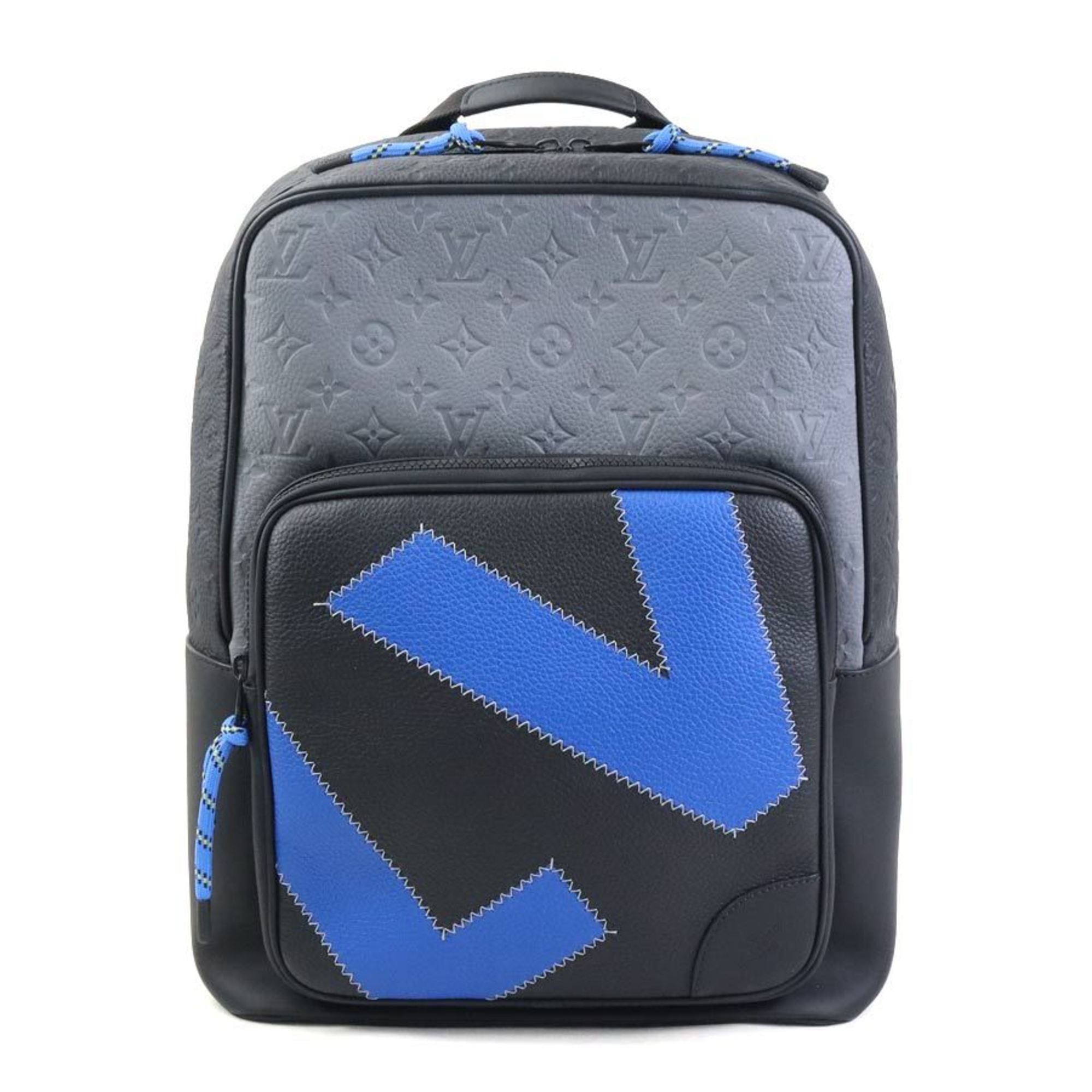 Louis Vuitton Black Blue Leather Backpack (Pre-Owned)