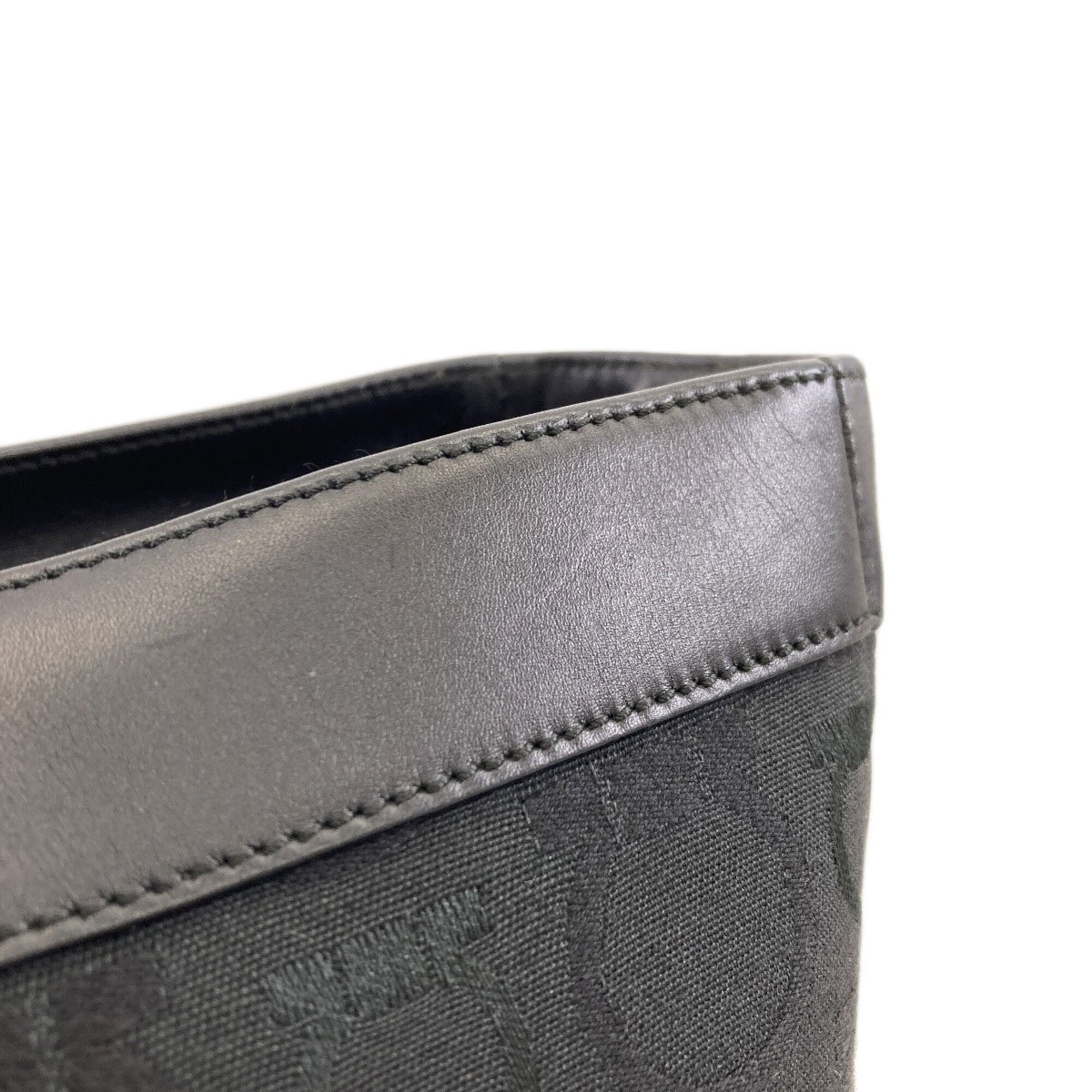 Salvatore Ferragamo Gancini Black Canvas Tote Bag (Pre-Owned)