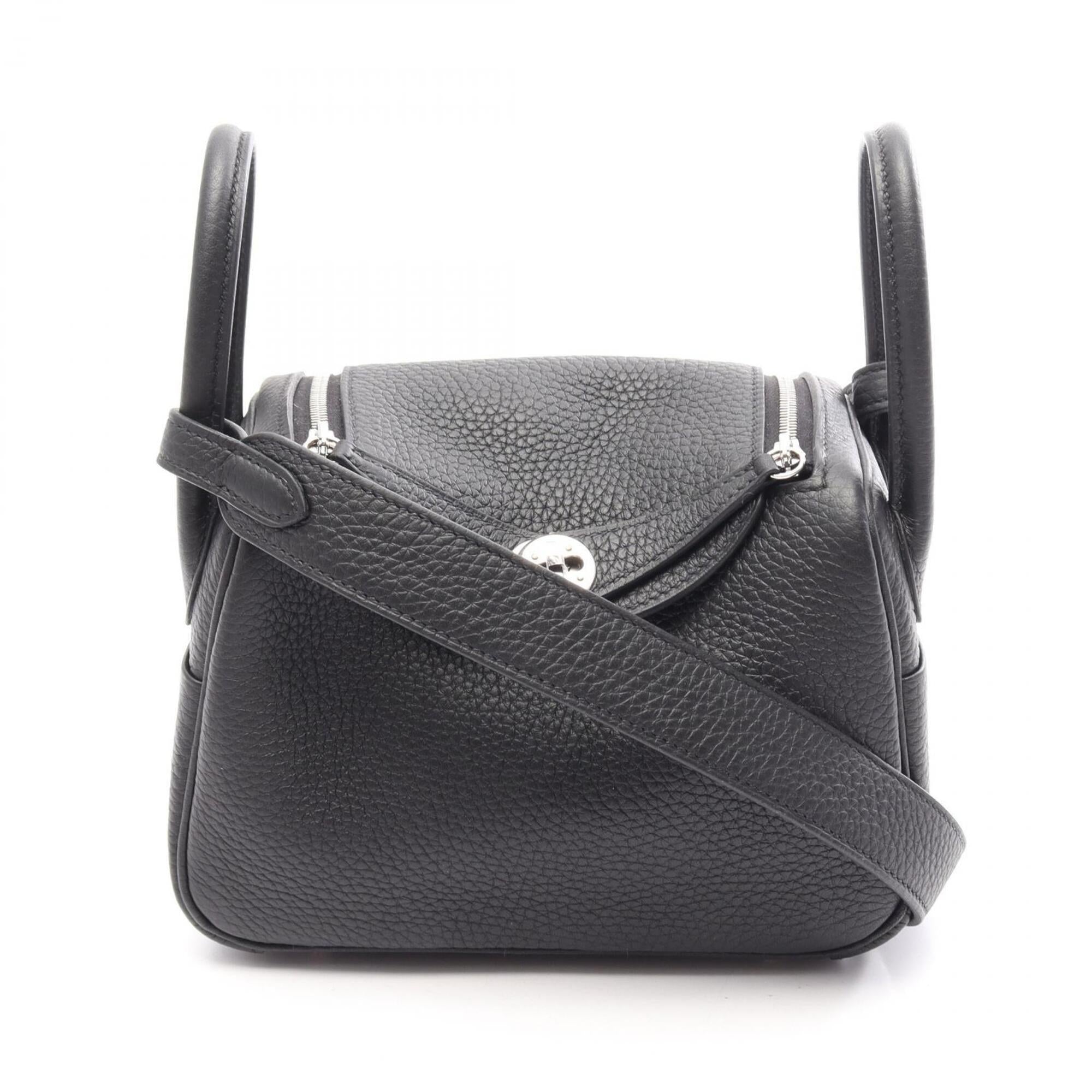 Hermes Black Taurillon Clemence Leather Handbag Shoulder Bag (Pre-Owned)
