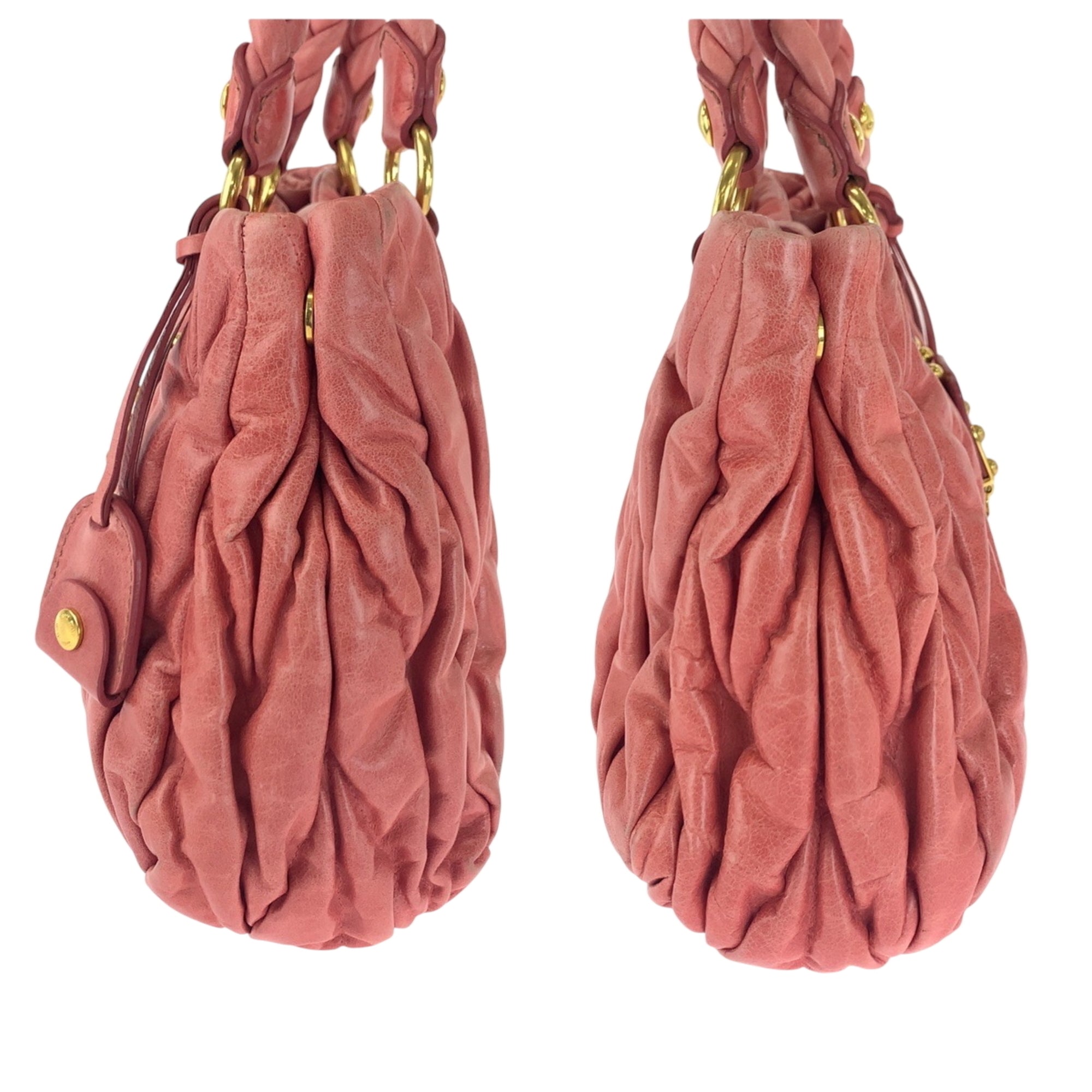 Miu Miu Pink Leather Handbag Tote Bag (Pre-Owned)